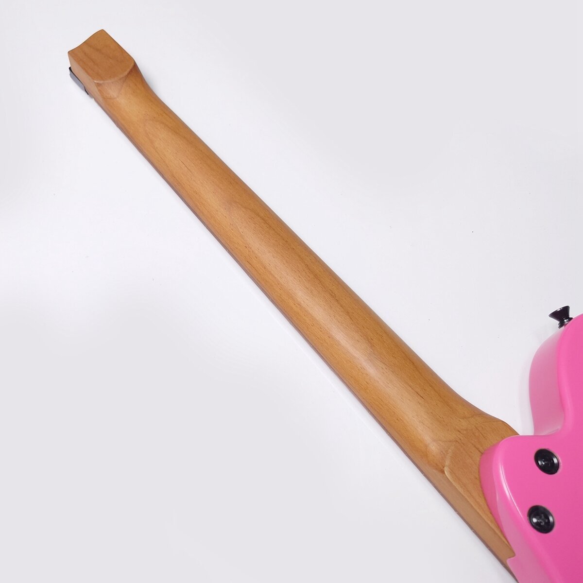 6-String Pink Headless Electric Guitar Solid ASH Wood 2 Pickups Maple Fretboard