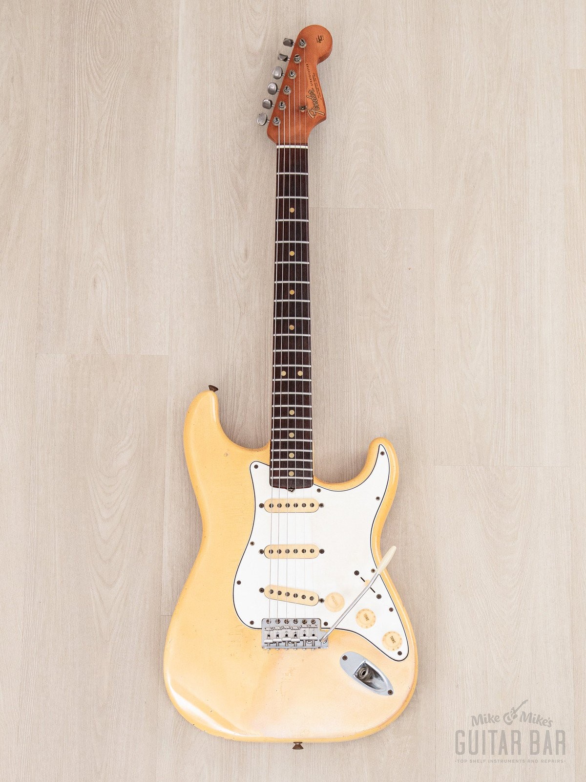 1965 Fender Stratocaster Vintage Guitar Olympic White w/ Case