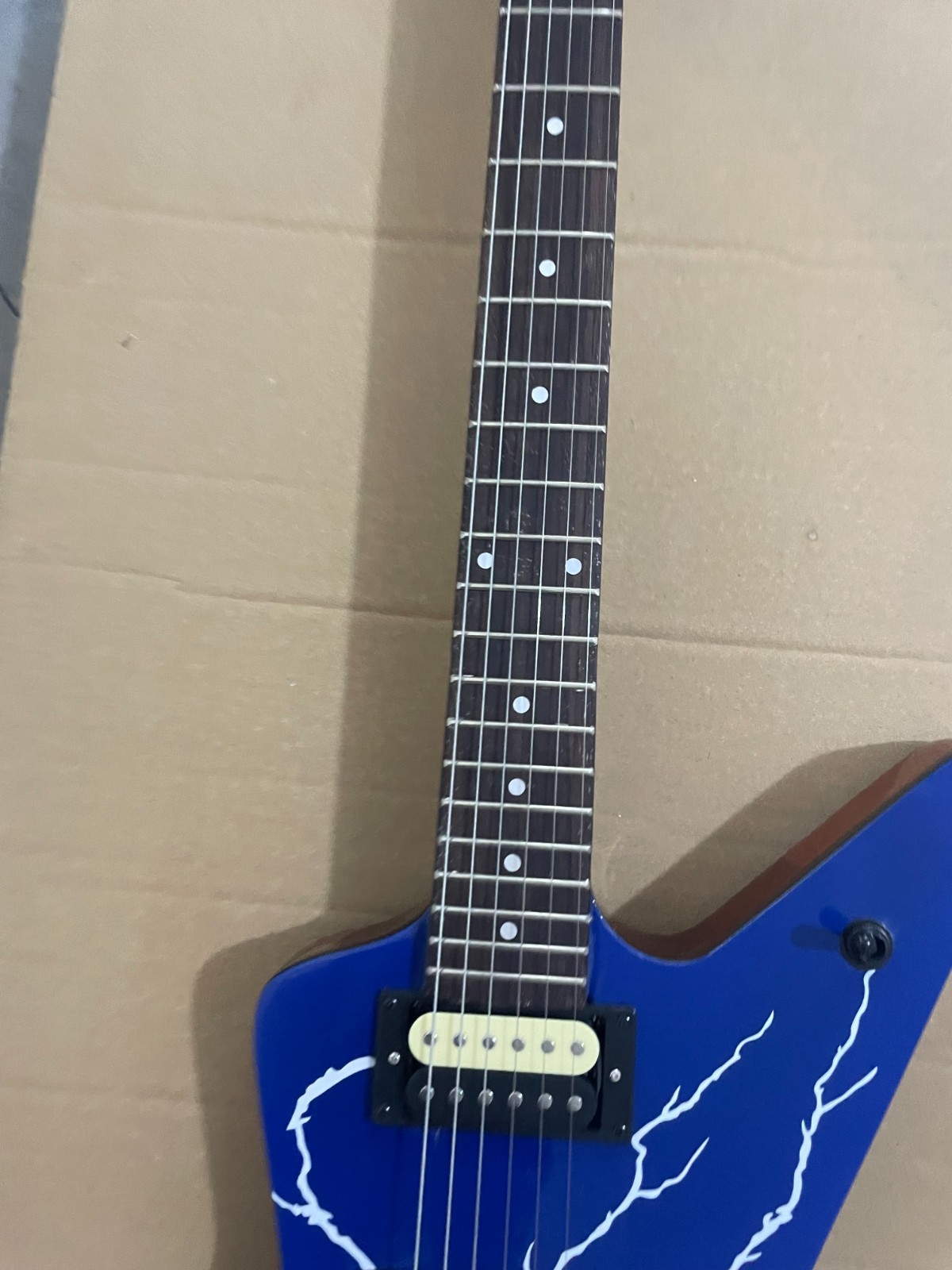 6 Strings Dimebag Darrel ML Electric Guitar Blue Lightning Floydrose vibrato