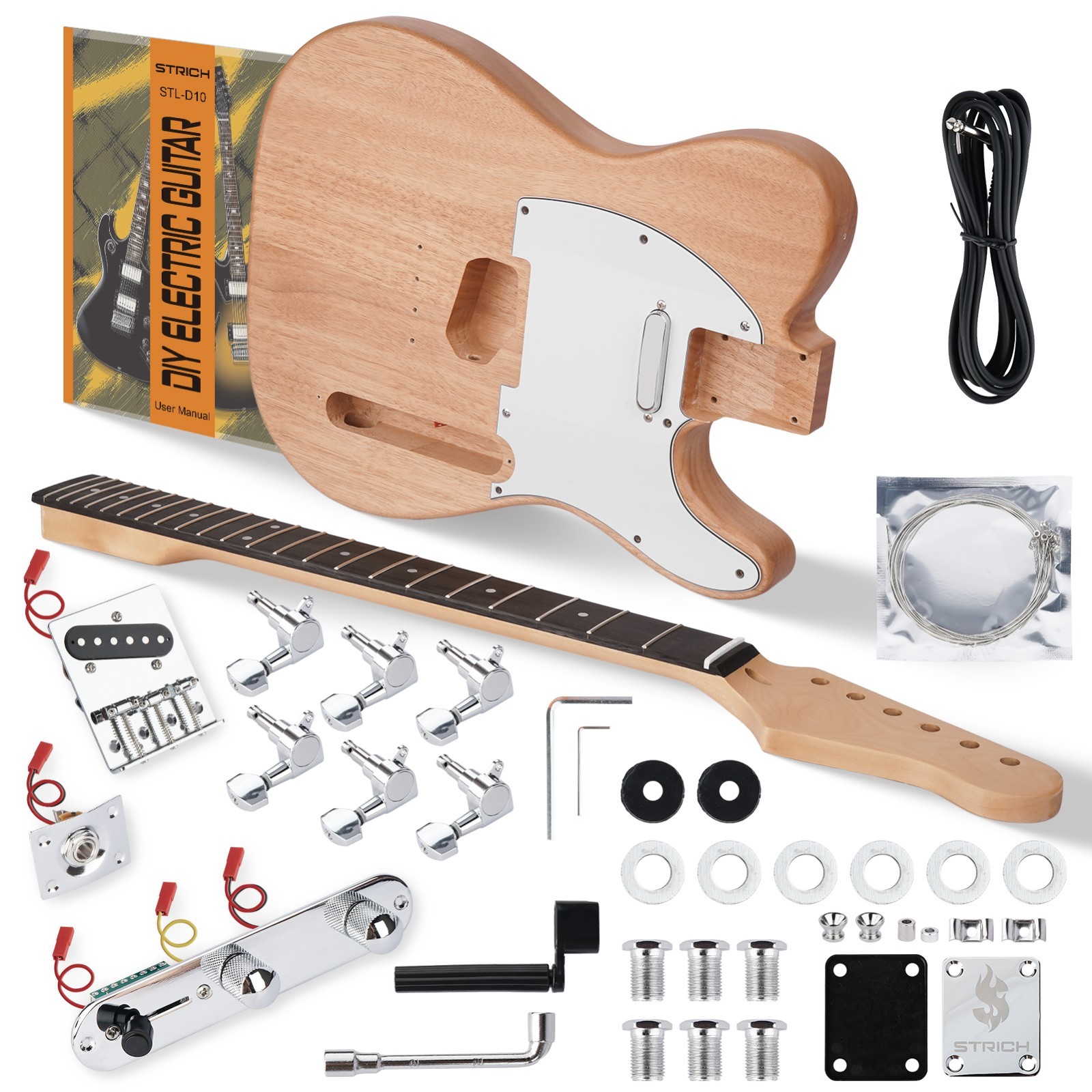 STRICH DIY Electric Guitar Kit TL Style Guitar SS Pickups Full Set School Band