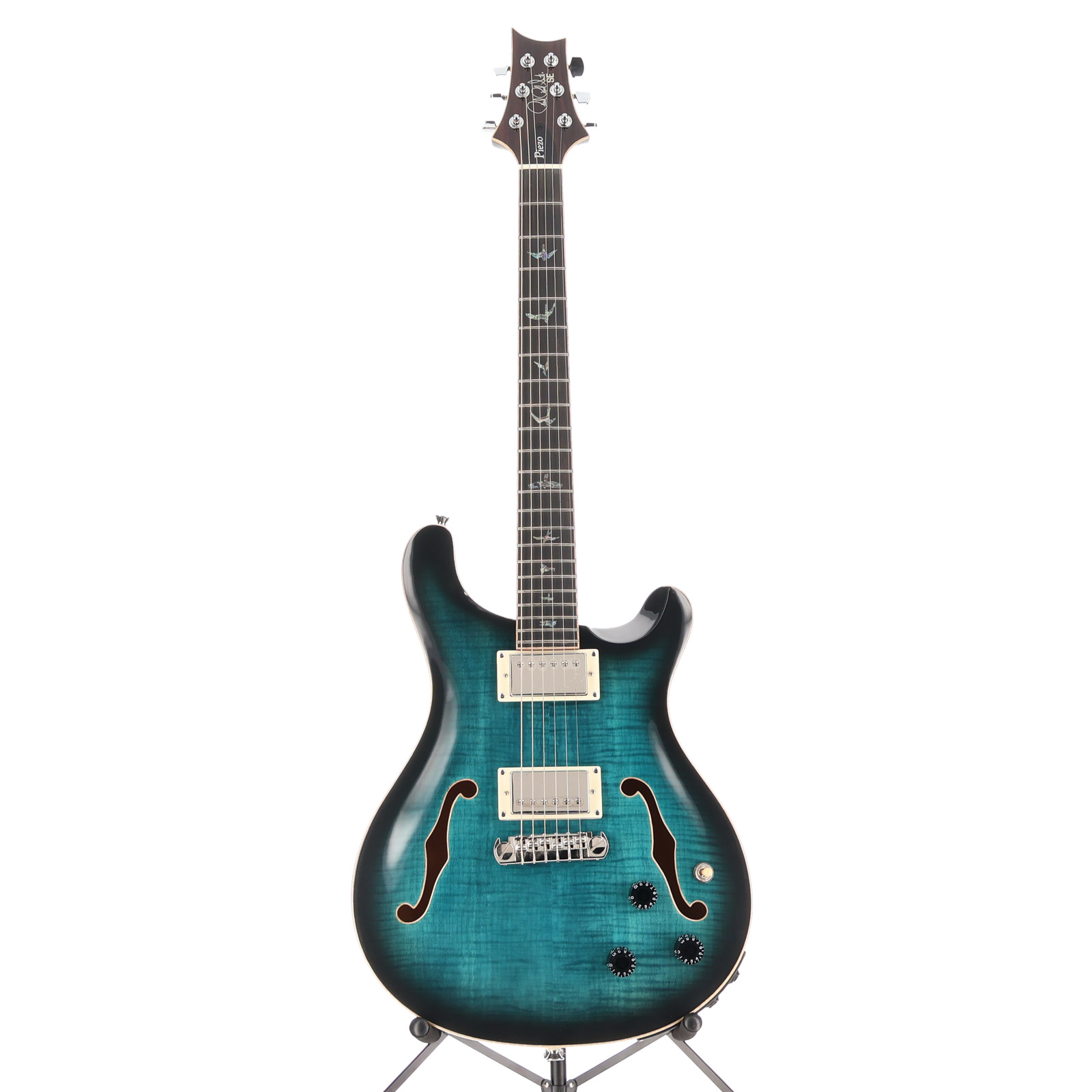 PRS SE Hollowbody II Piezo Electric Guitar – Peacock Blue Burst (P) (13064)