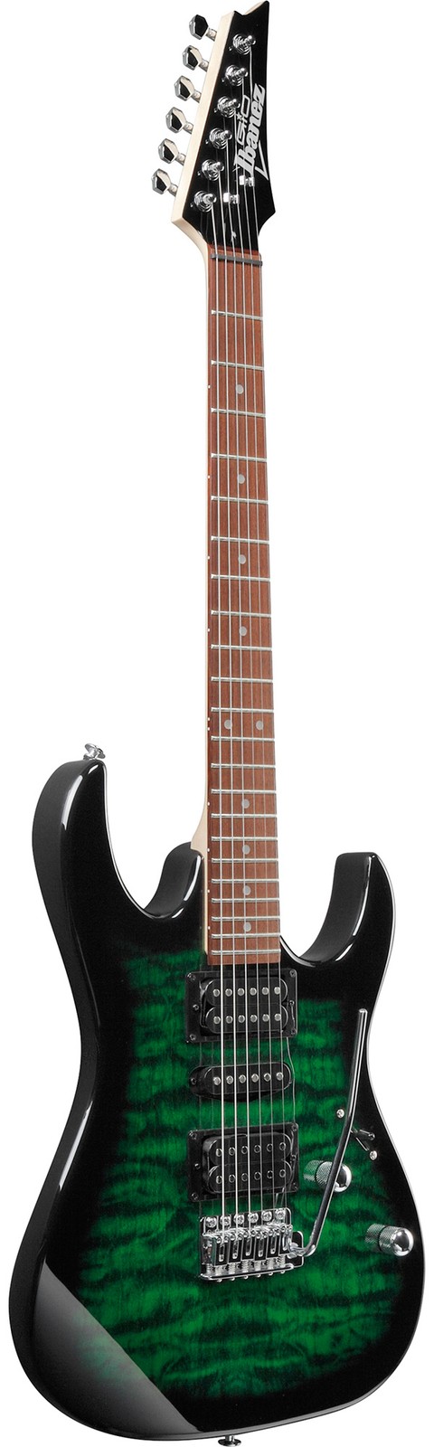 Ibanez GRX70QA RG Gio Electric Guitar – Transparent Emerald Burst