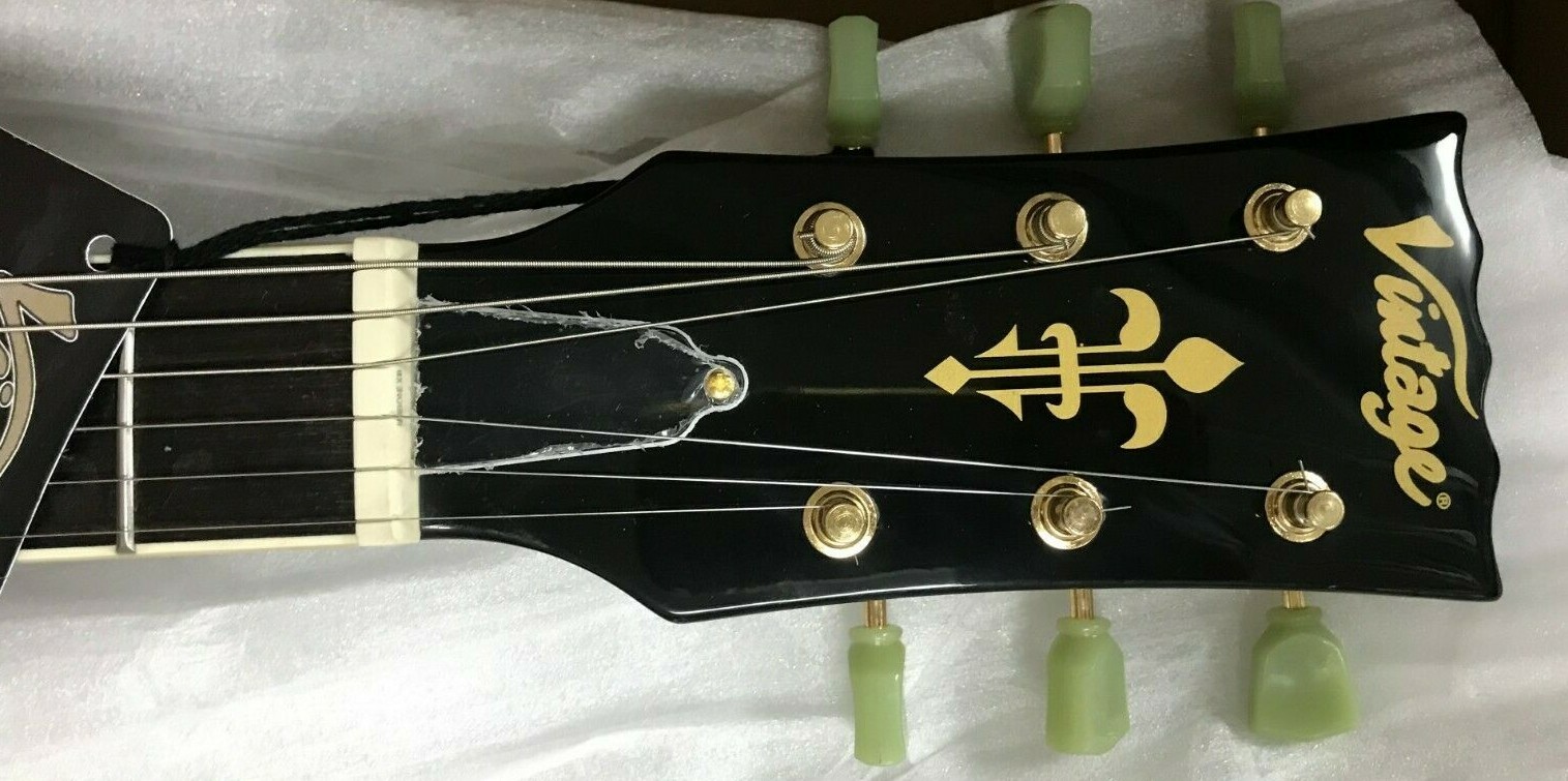 Vintage – V100-TSB – Electric Guitar Gold Hardware – Tobacco Sunburst