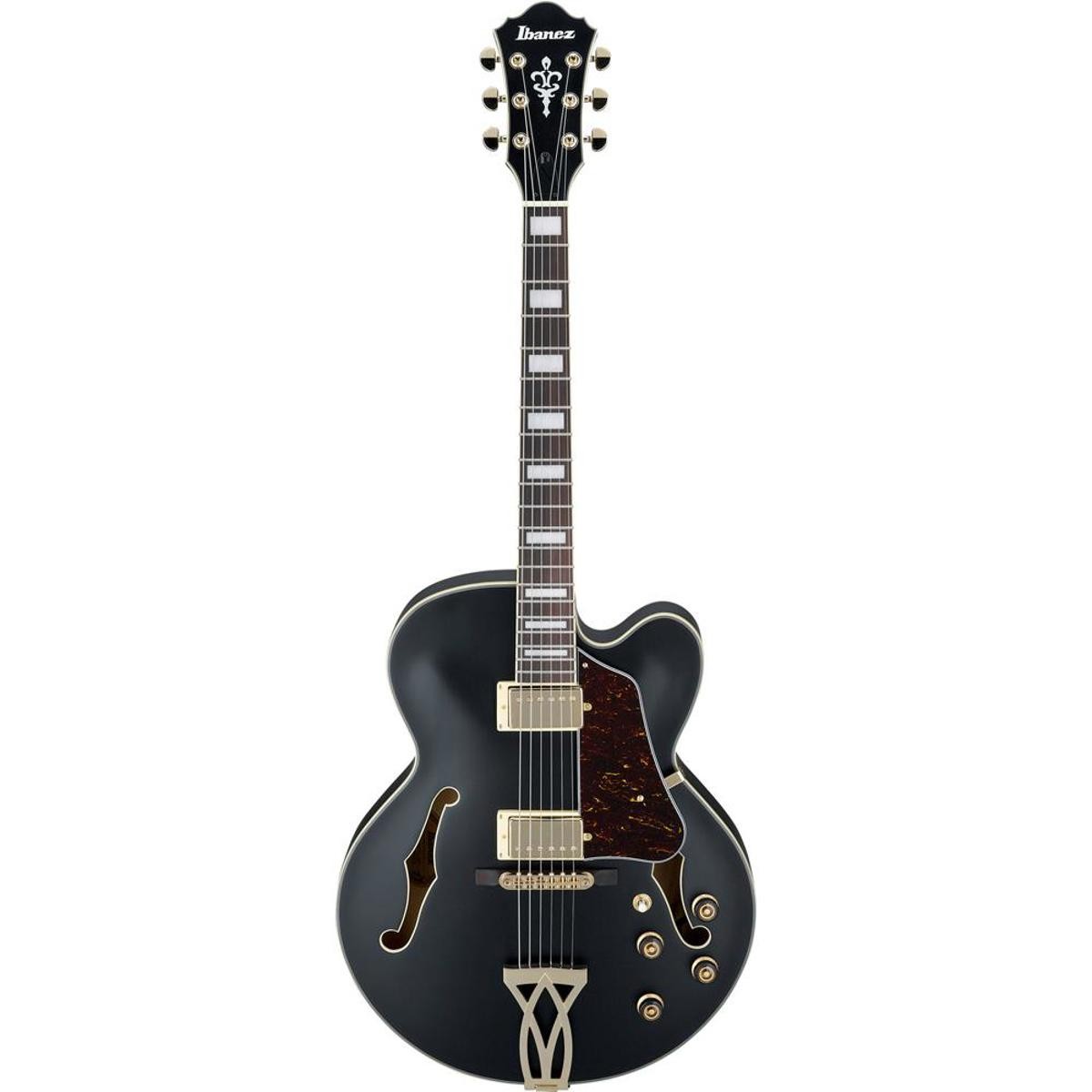Ibanez Artcore Series AF75G Electric Guitar, Bound Rosewood Fretboard, Black Fla