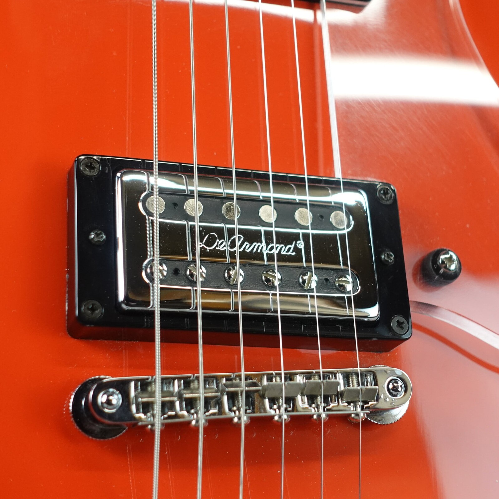 DeArmond M66 Solid Body Electric Guitar – Fiesta Red (Used)