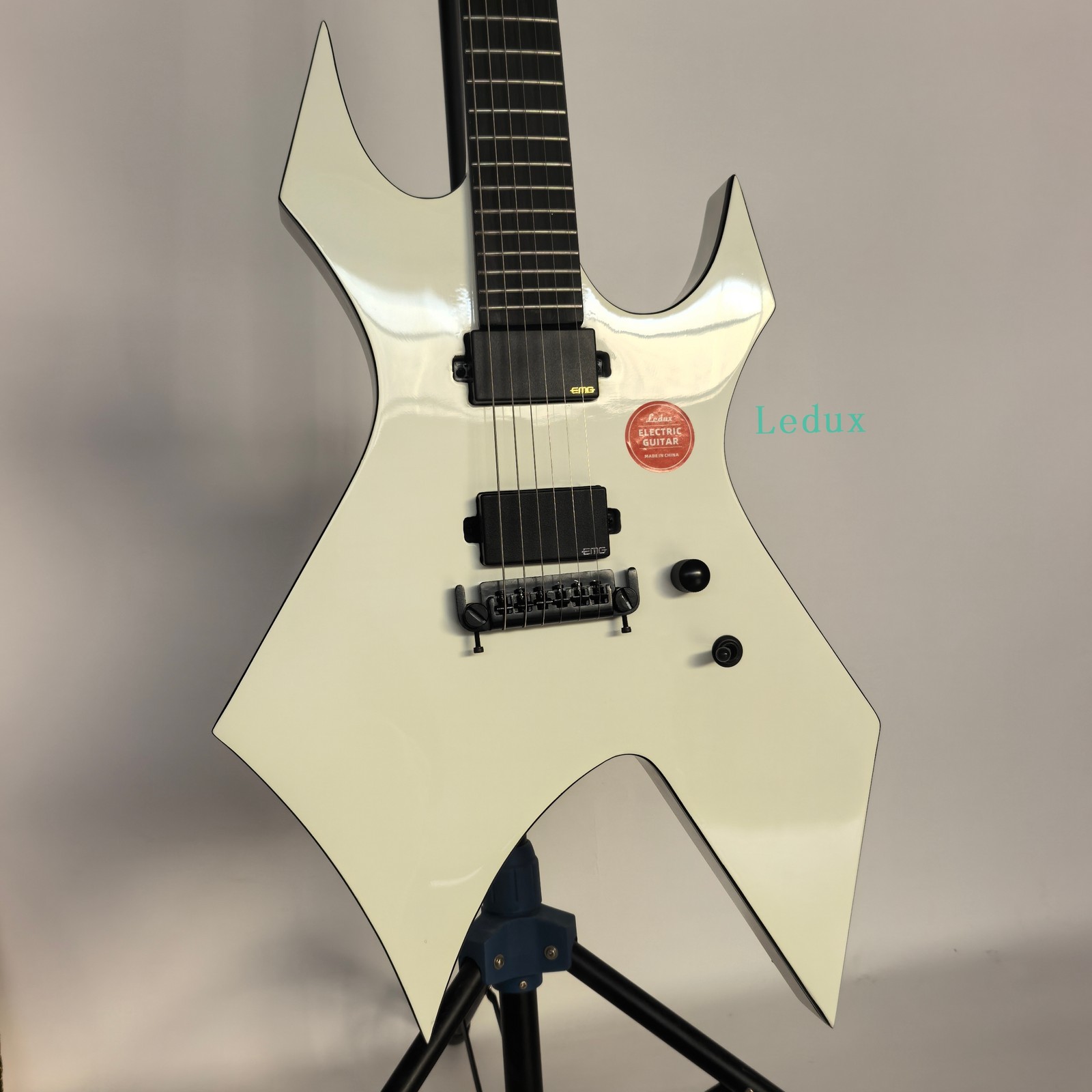 White warlock Electric Guitar BC HH Pickup Black Hardware without Inlay freeship