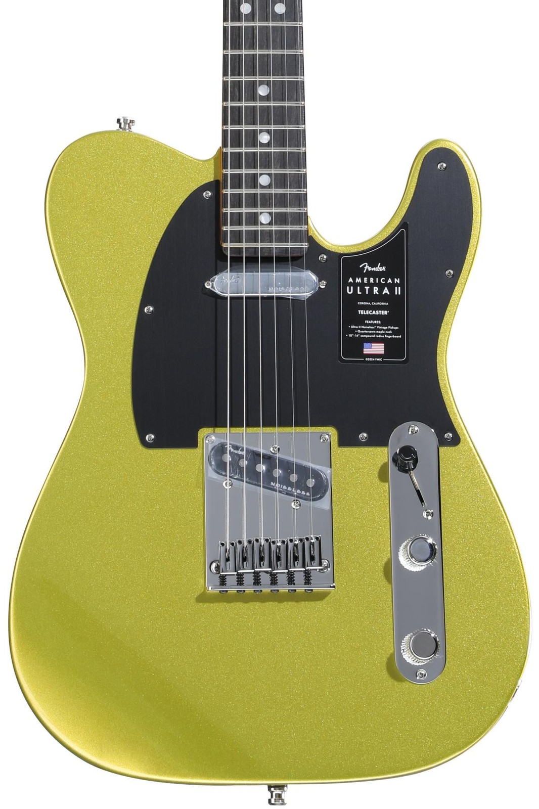 Fender American Ultra II Telecaster Electric Guitar – Solar Flare, Ebony