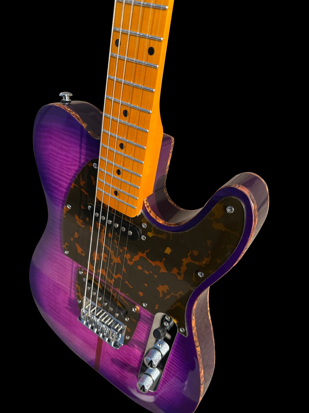 Firefly FFTL Mad Cat Electric Guitar Transparent Purple Maple Neck Flamed Top