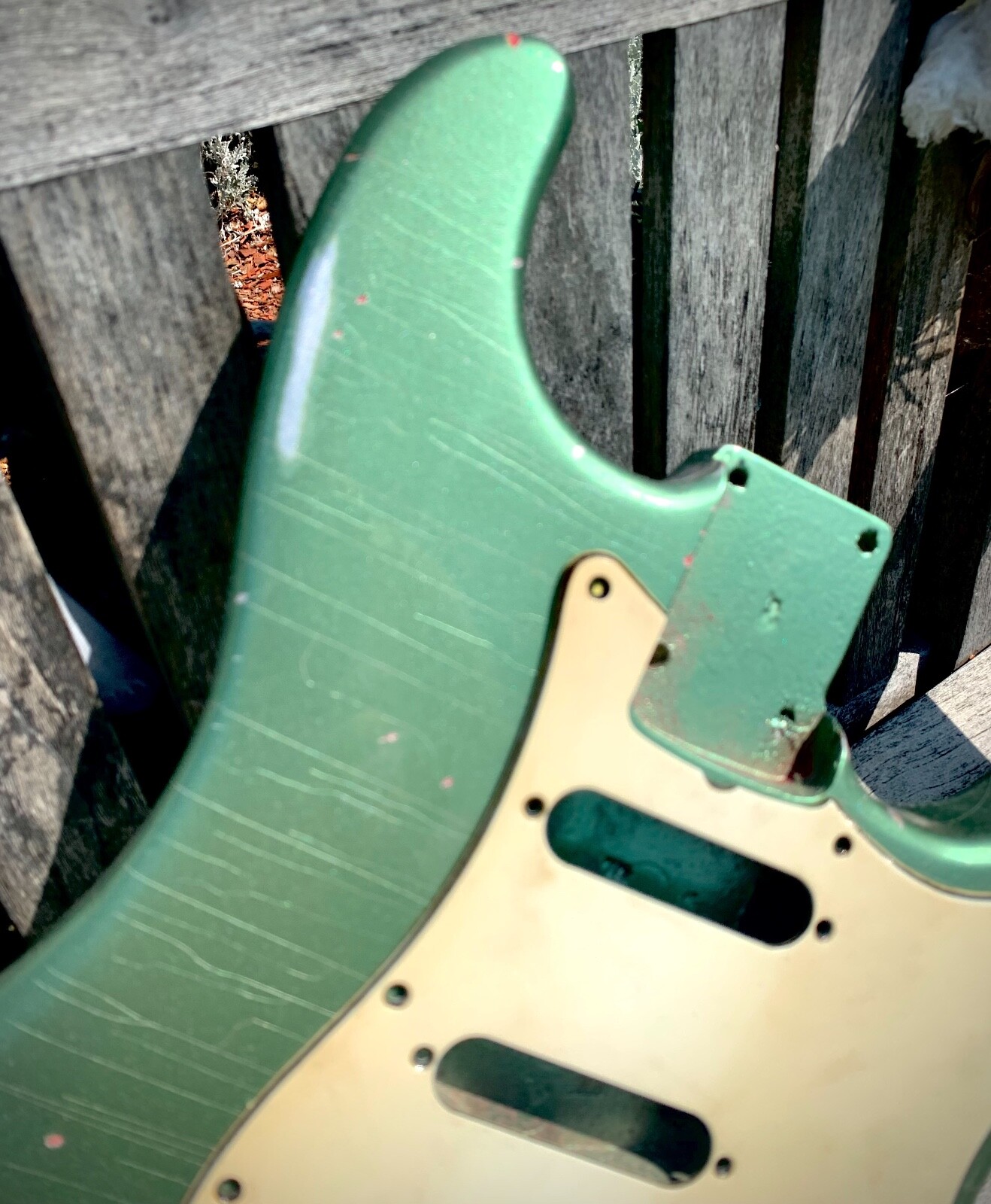 STRAT BODY RELIC 60s NitroThinSkinLacquer Pearl GREEN Met ORDER HERE JVGuitars