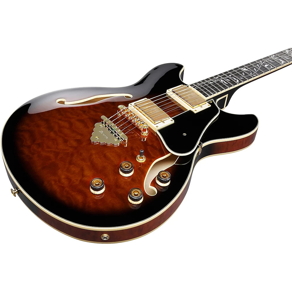 Ibanez AS93QMSP Artcore Expressionist QM Semi-Hollowbody Guitar Dark Brown Burst