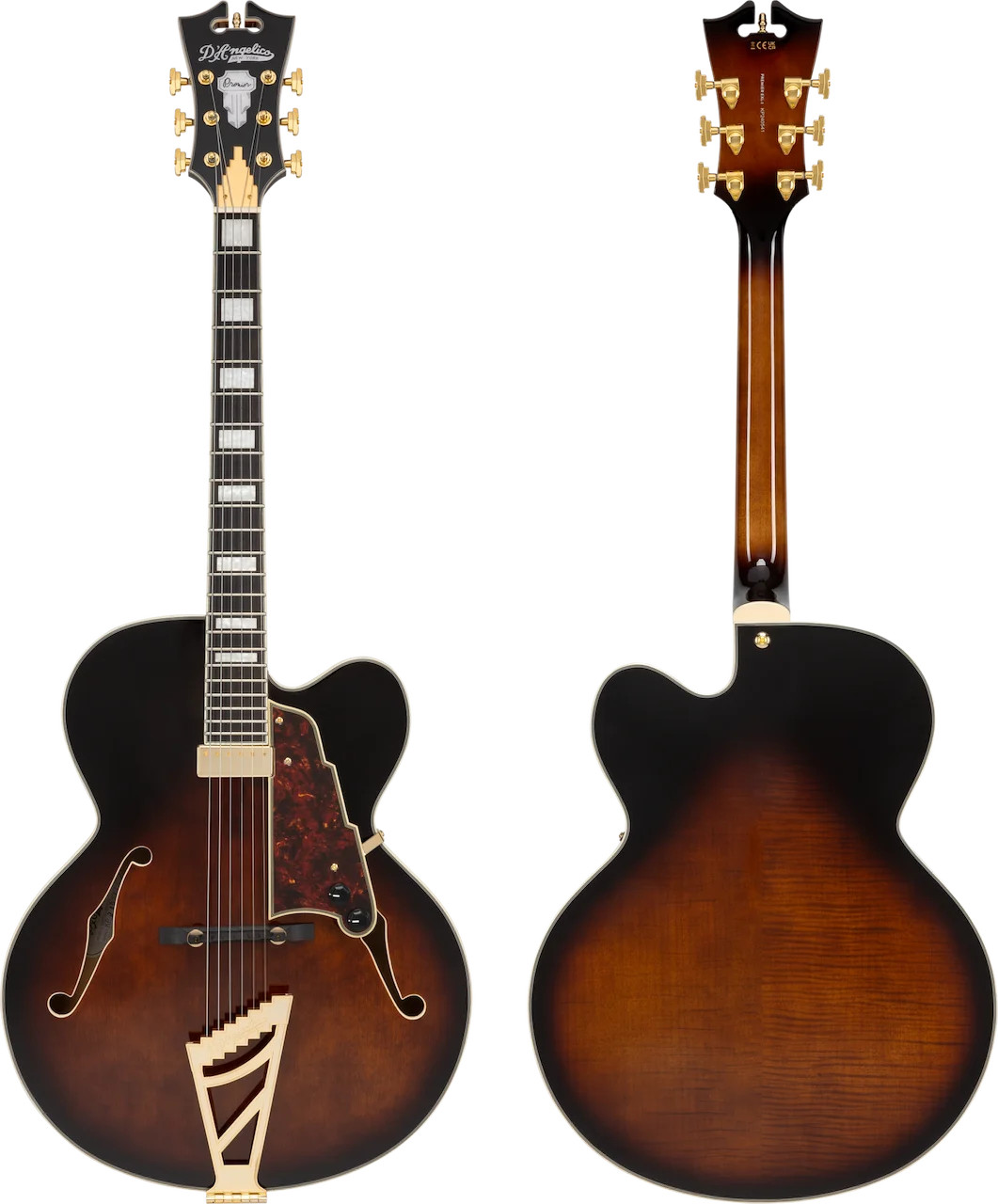 D’Angelico Premier Series EXL-1 Hollowbody Archtop – Brown Burst FInish with …