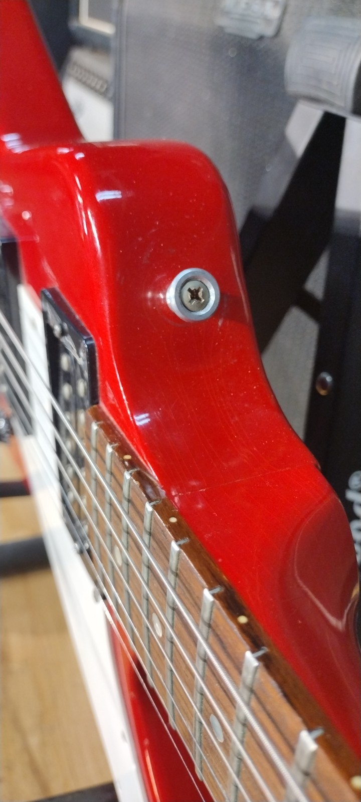 1984 Gibson Explorer Translucent Ferrari Red Kahler Tremolo