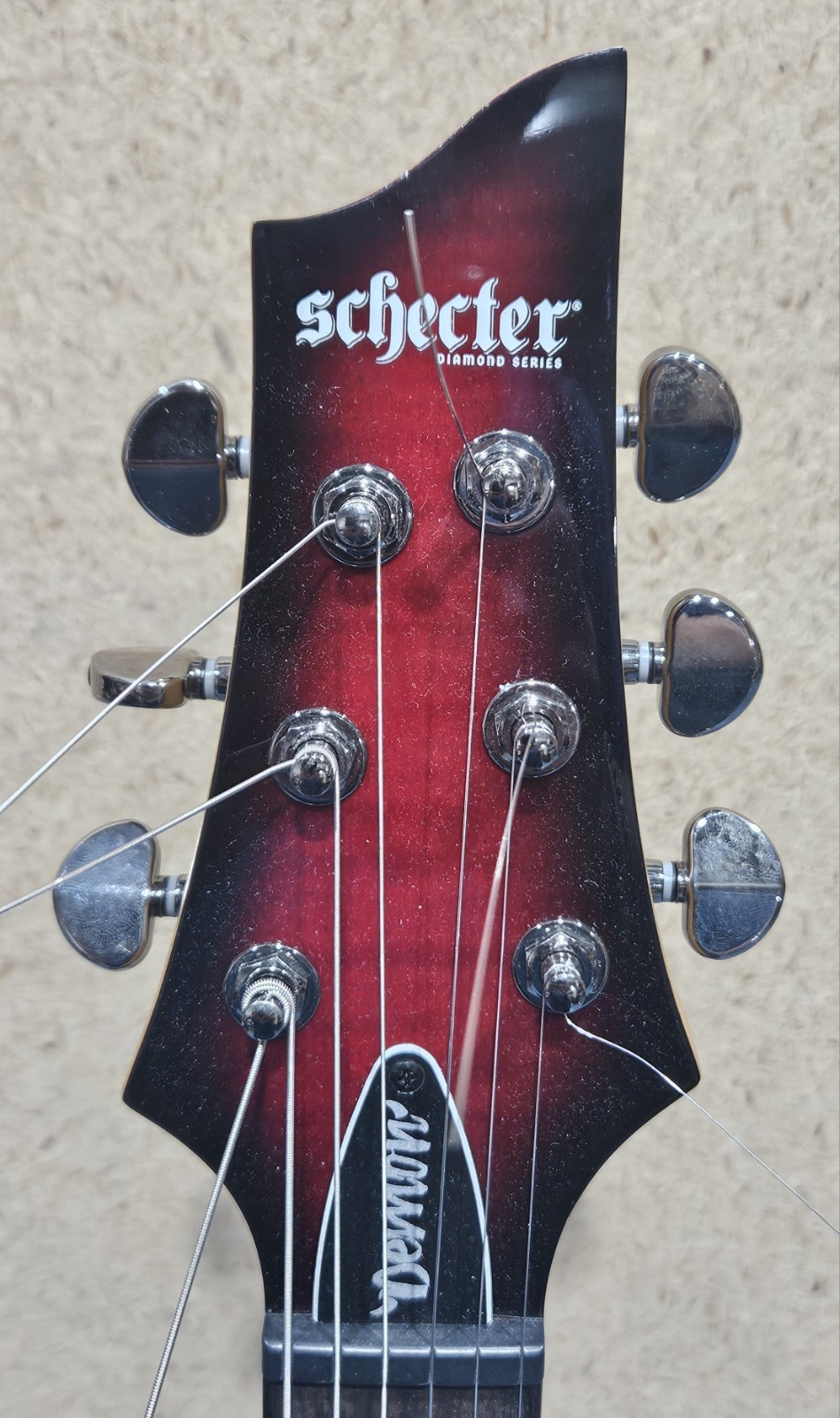Schecter Diamond Series Demon-6 Electric Guitar – Crimson Red Burst