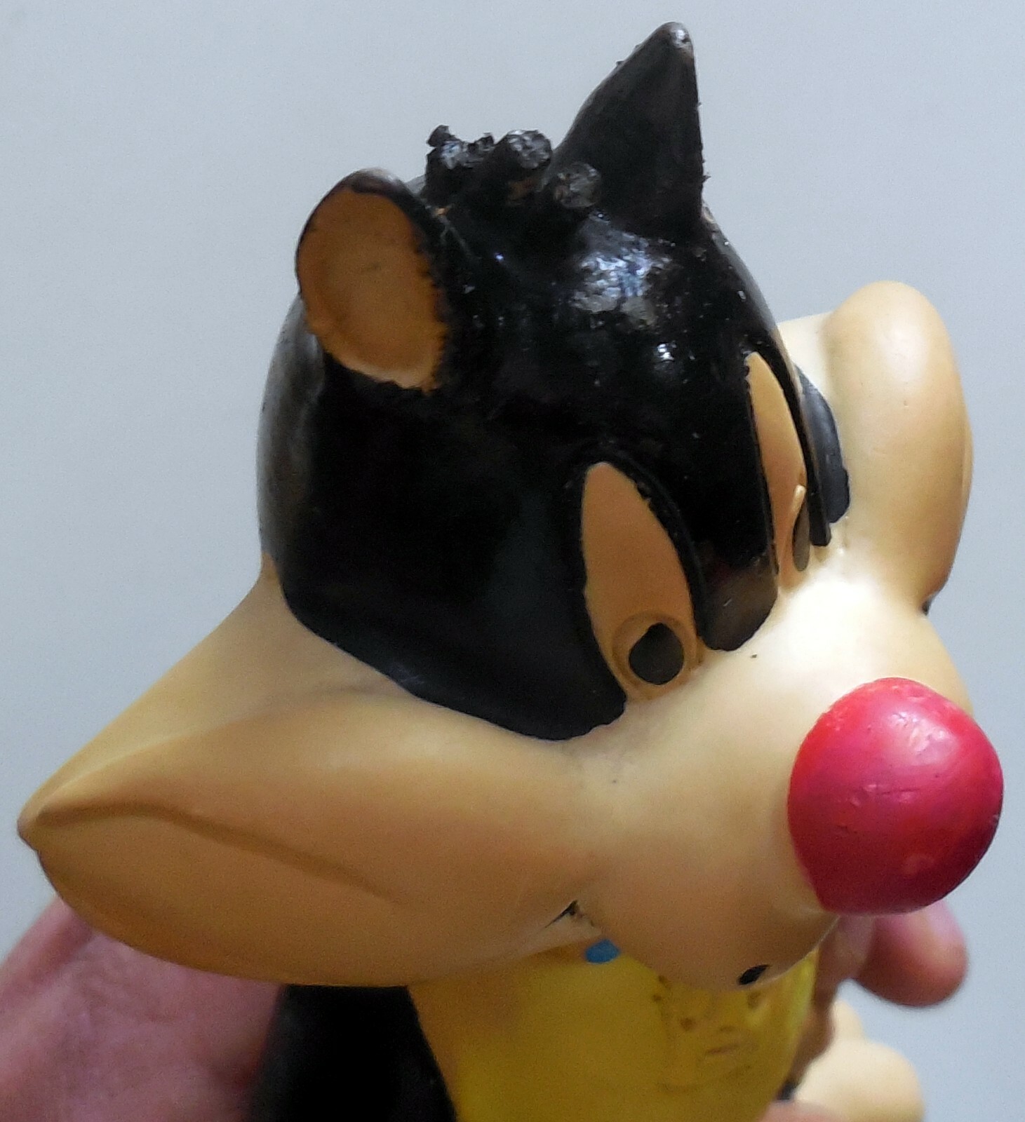 VINTAGE RUBBER TOY SQUEAK SYLVESTER WARNER BROS MADE ITALY 1960s 8″ no tweety