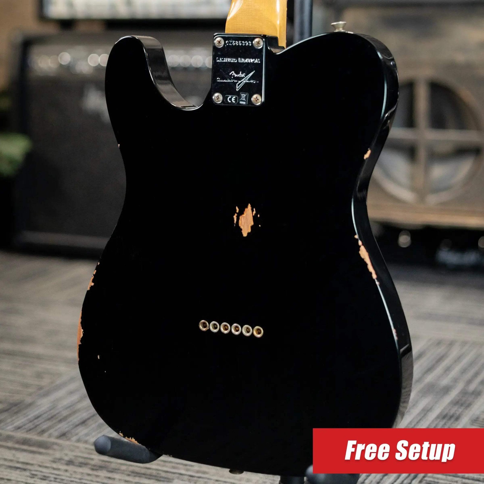 Fender Custom Shop LR25 1963 Telecaster Electric Guitar – Relic Black with Hards