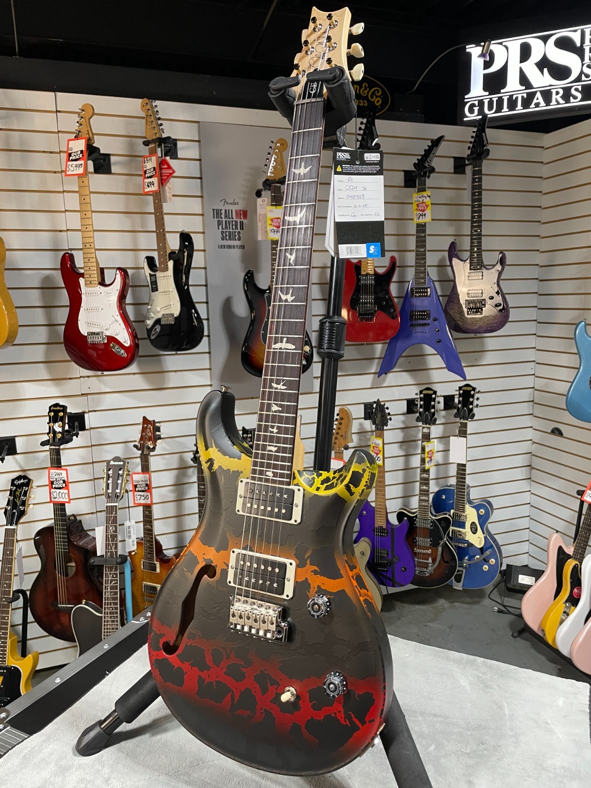 PRS CE 24 Semi Hollow 2025 – Sprayers Choice w/ Gig Bag & PLEK*D #398