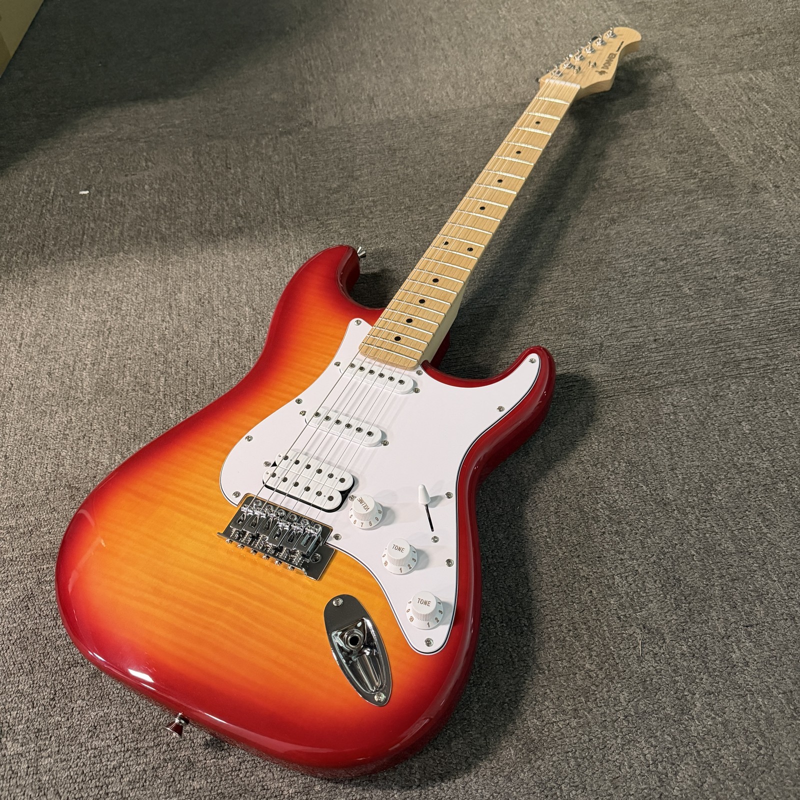 Donner DST-95 Full-Size Cherry Burst Electric Guitar with Amp and Accessories