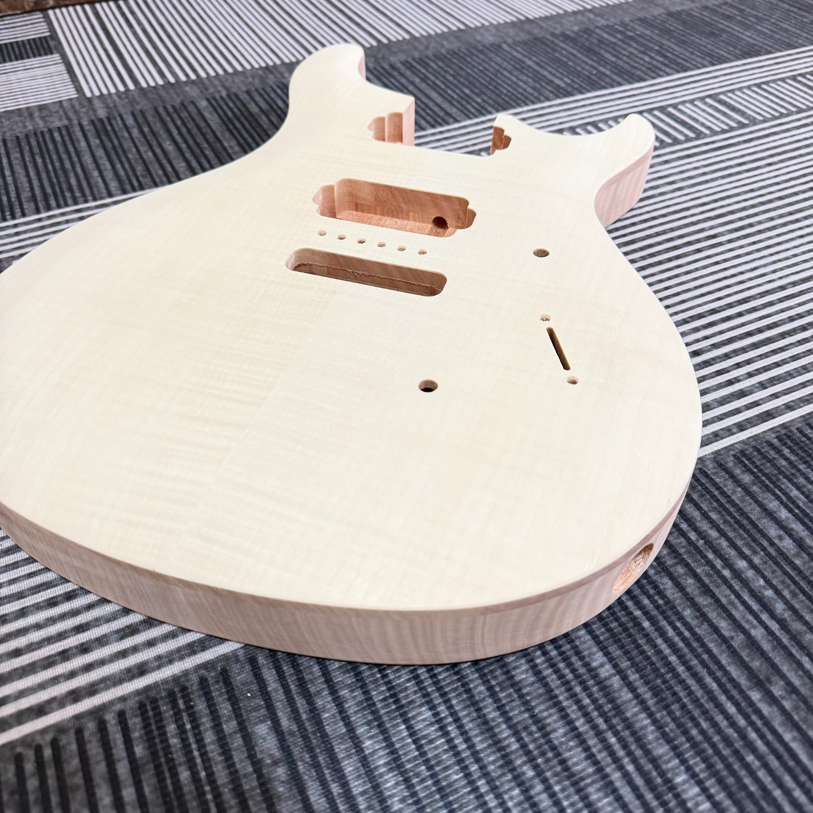 Unfinished PRS DIY Guitar Kit with Bird Inlay, Tremolo Bridge & Humbucker Pickup