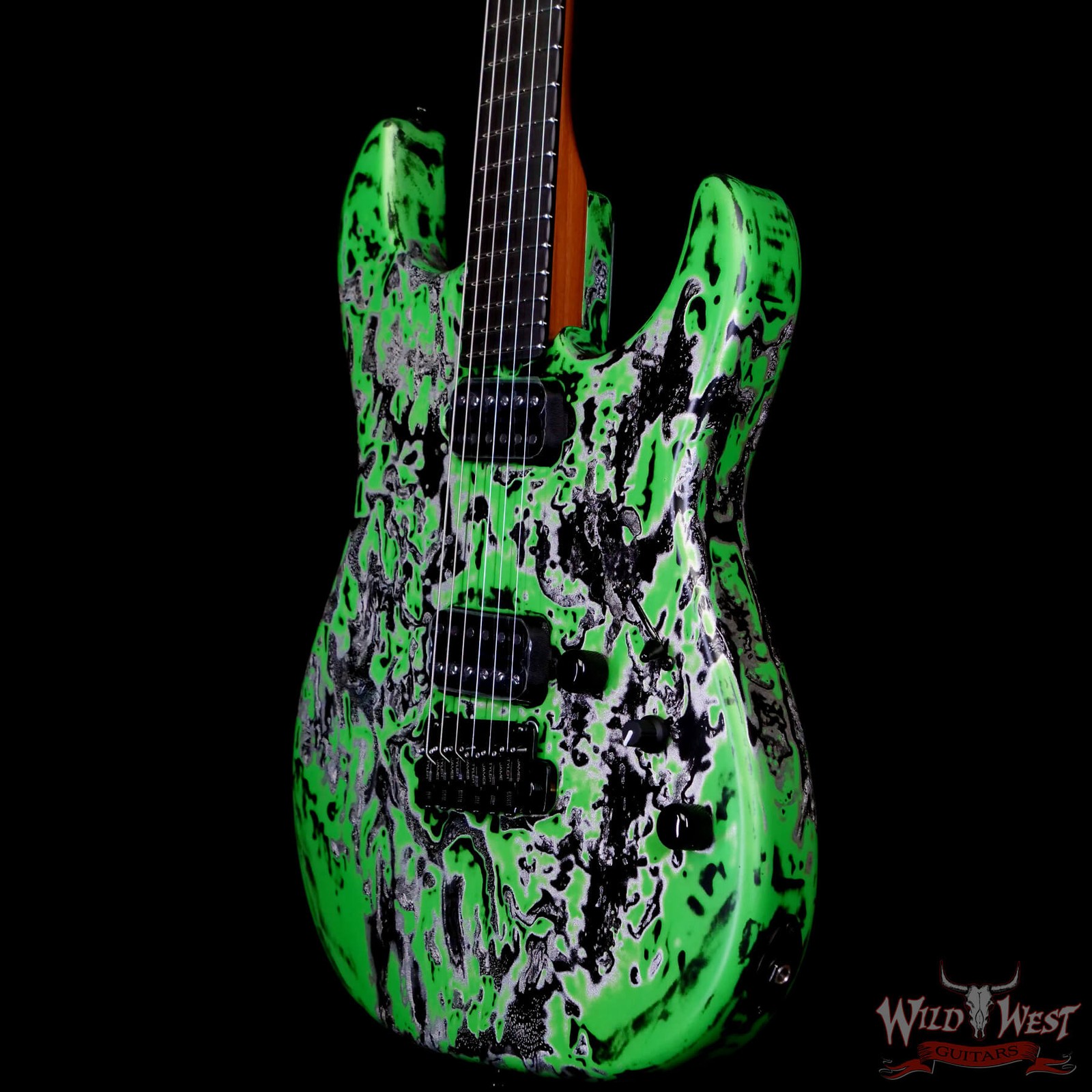 James Tyler USA Studio Elite HD HH Roasted Maple Neck Neon Green Shmear 7.45 lbs