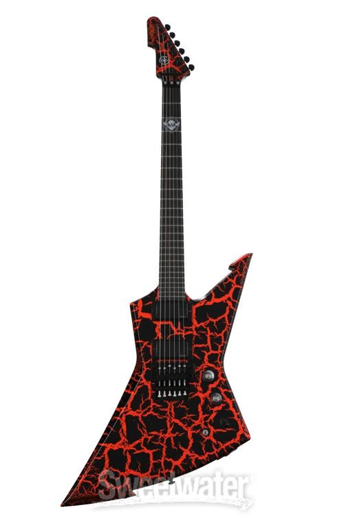 Schecter BälSäc E-1 FR Electric Guitar – Black Orange Crackle
