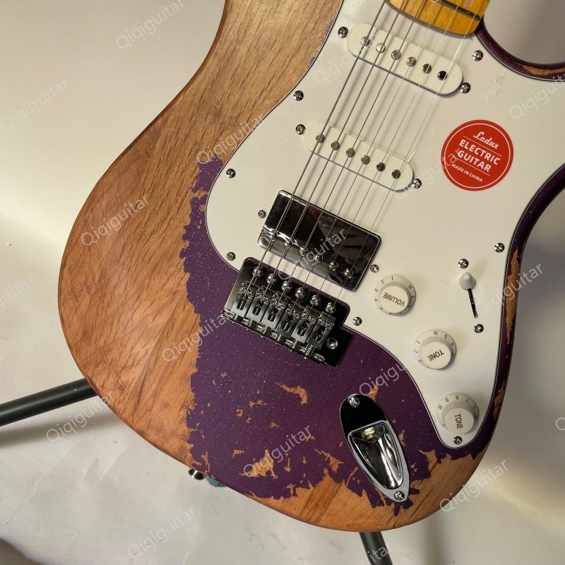 Hot Heavy Aged Solid Body Electric Guitar Stainless Rounded Fret Classic Rock