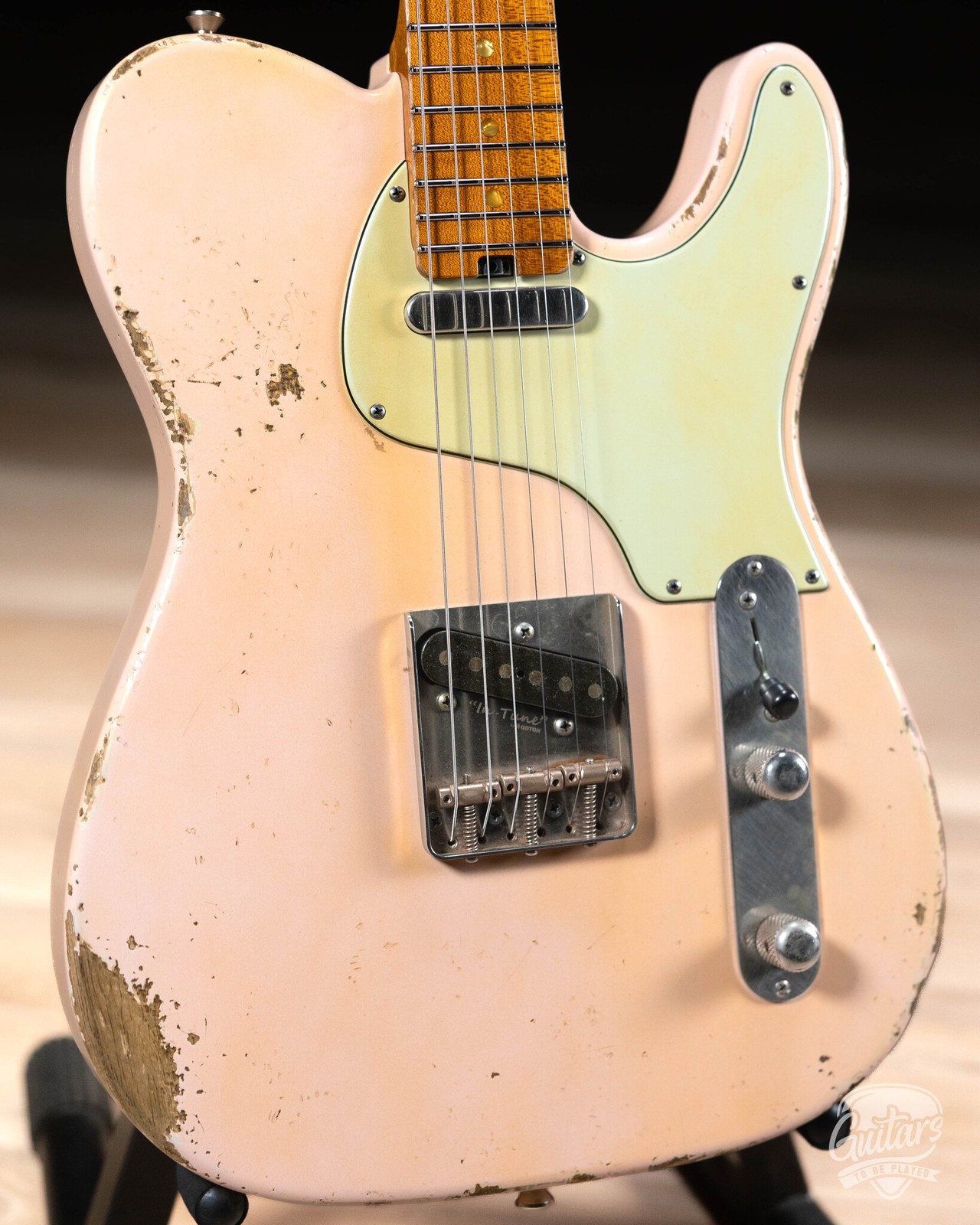 Shabat Lion Swamp Ash T-Style w/ Flame Maple Neck & Lollar Special T’s – Pink