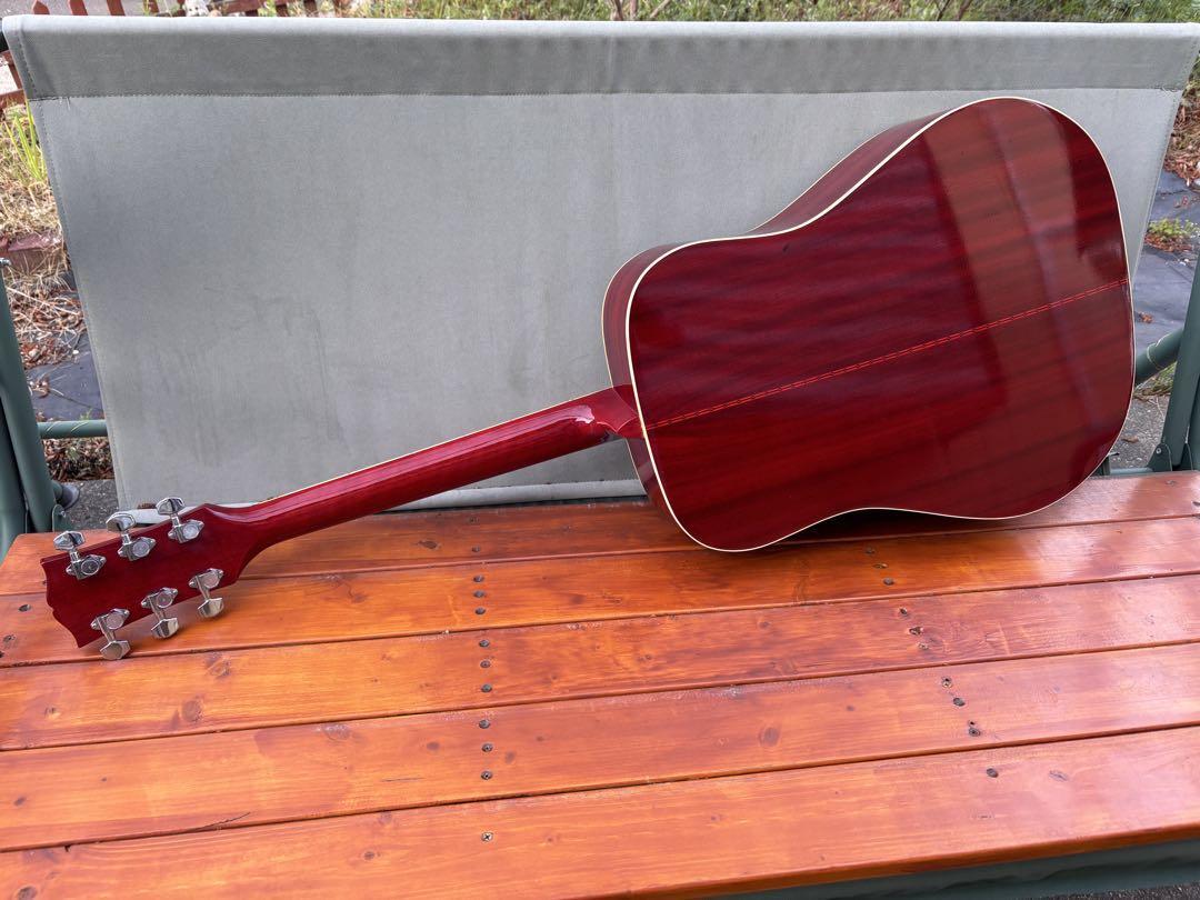 Jumbo Hummingbird Acoustic Guitar Red Sunburst 1970s Used From Japan w/HC
