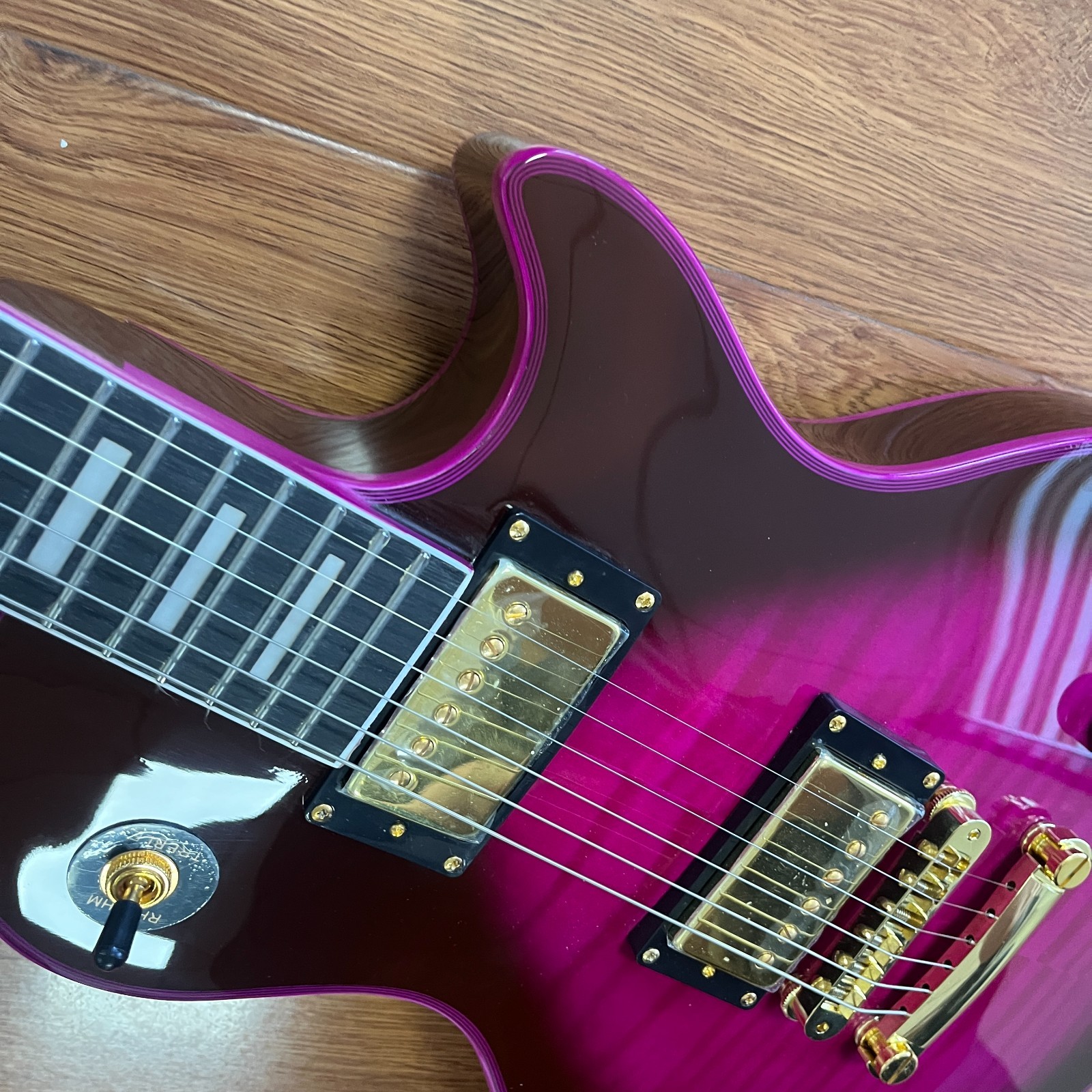 Purple Burst LP Style Electric Guitar Rosewood Fingerboard Gold Hardware