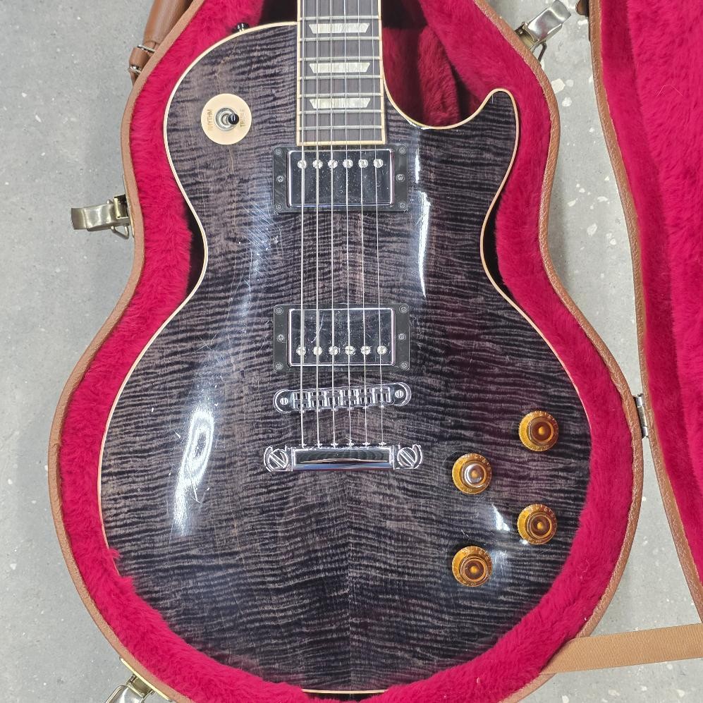 Gibson Les Paul Standard 2016 T Trans Black Flame Top Electric Guitar OHSC USA