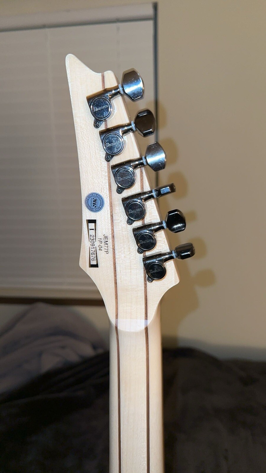 Blue Ibanez JEM77PBFP 6. Lightly Used, Set Up, New Strings, Smoke Free Home.