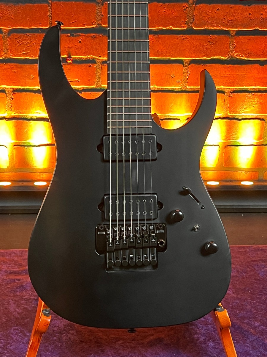 Ibanez RGRB720 BKF Iron Label 7 String Electric Guitar. Black