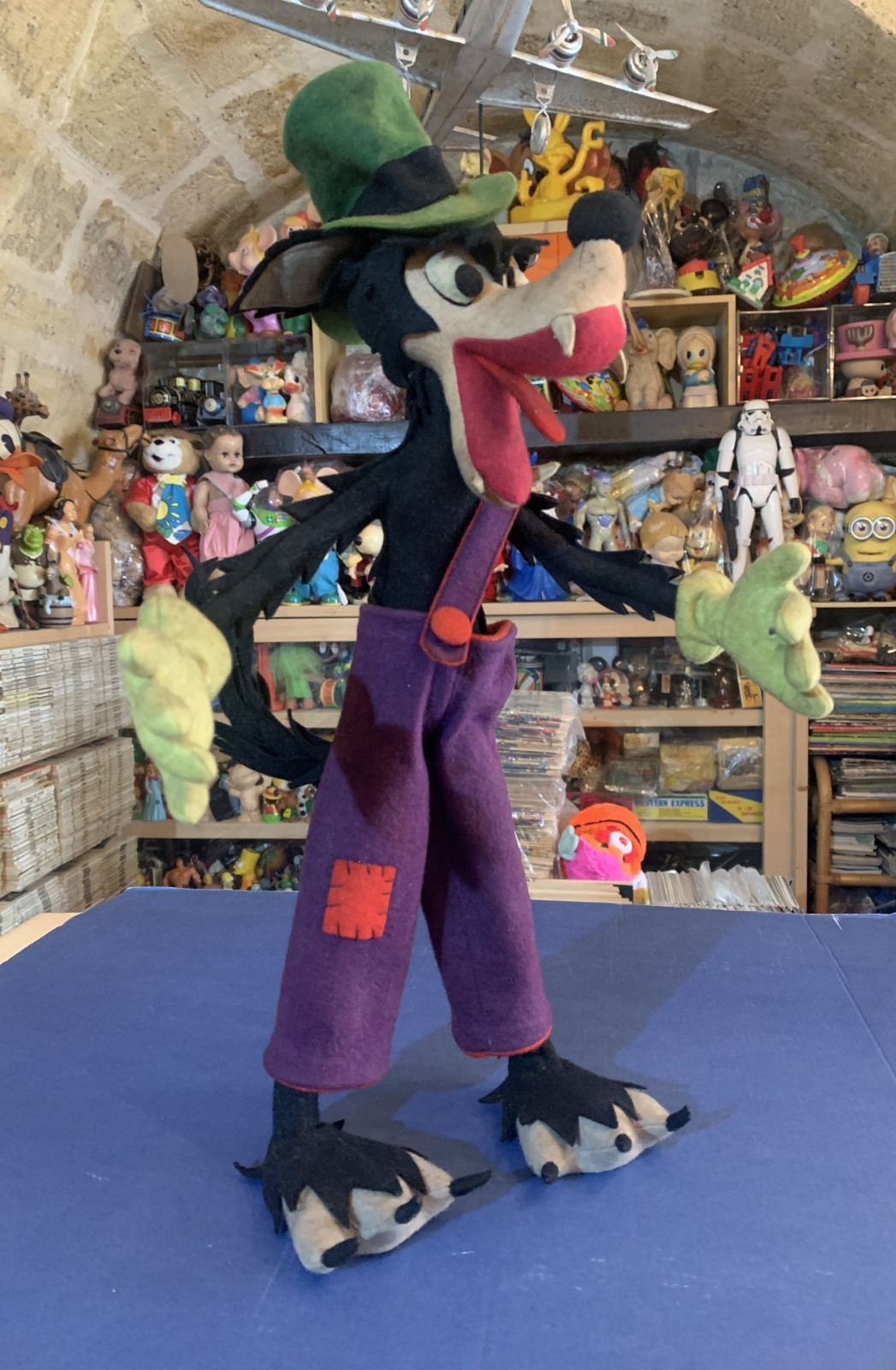 VINTAGE LARGE TOY DOLL BIG BAD WOLF DISNEY PANNOLENCI LENCI FELT LARS CRESBA 50s