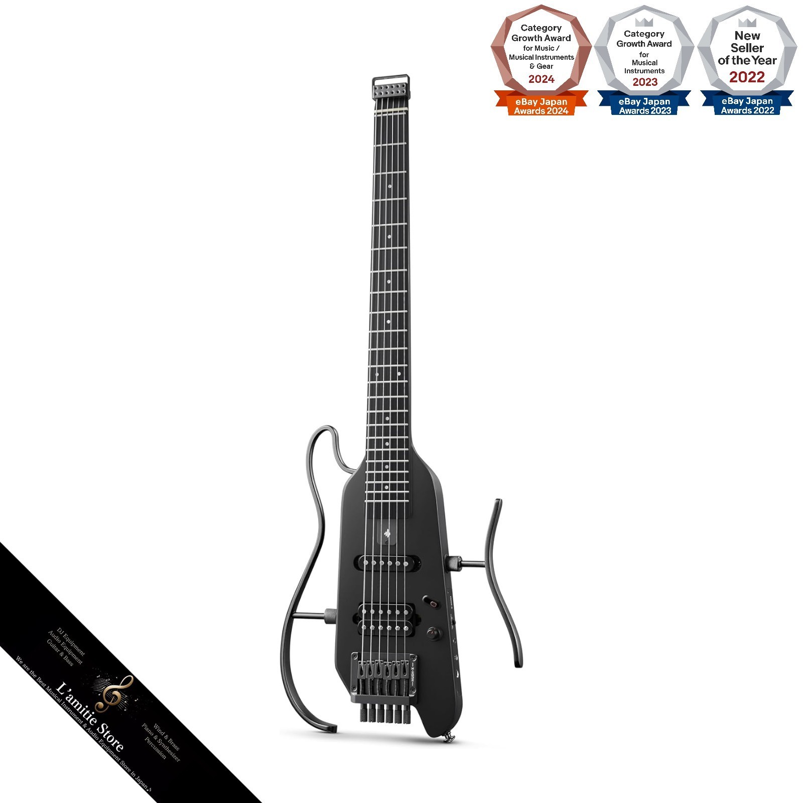 Donner HUSH X Electric Guitar Kit – Featherlight Travel Guitar with Easy