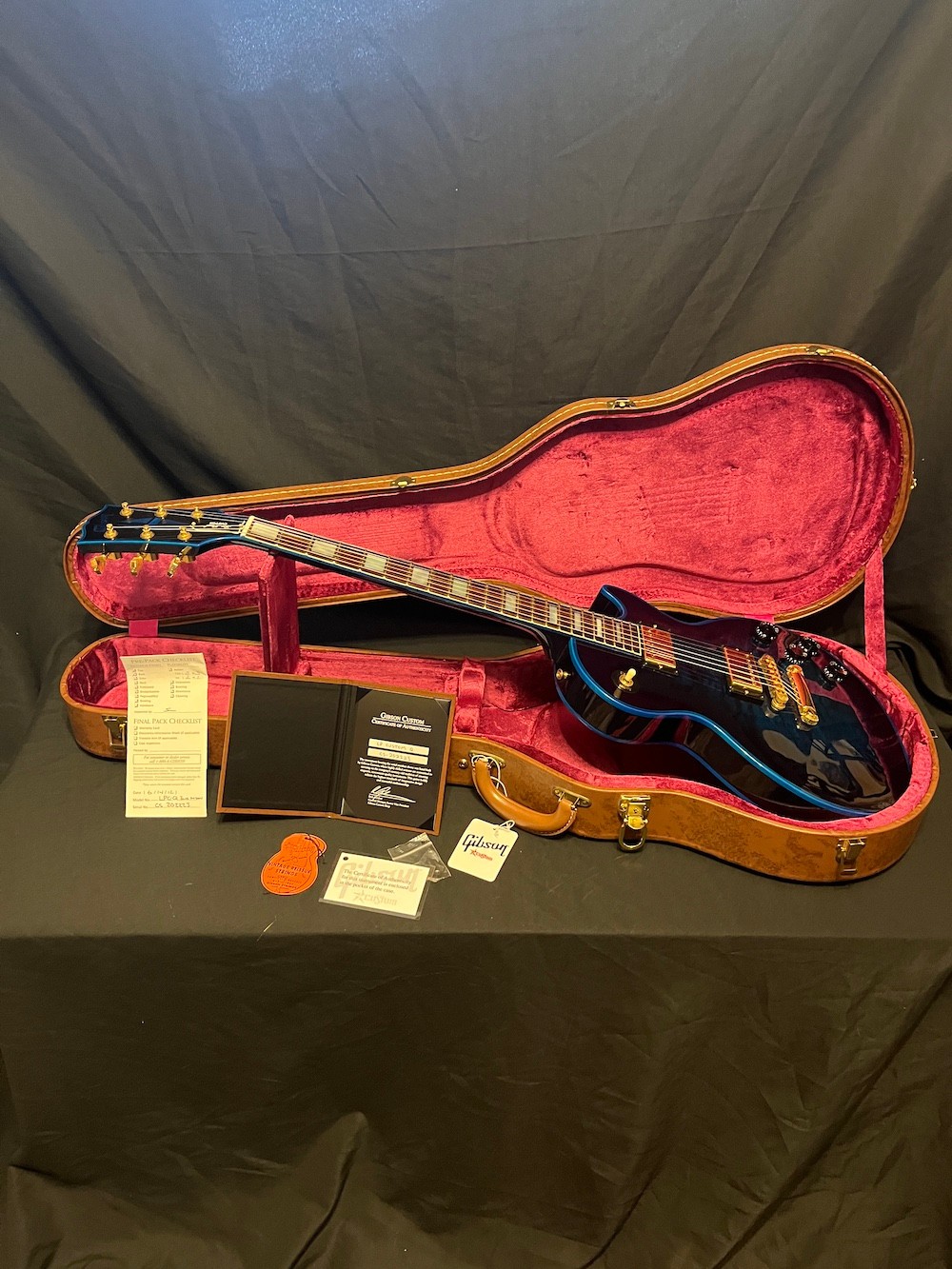 2012 Gibson Custom Shop Les Paul Custom Quilt Top Blue Widow Guitar W/COA/OHSC