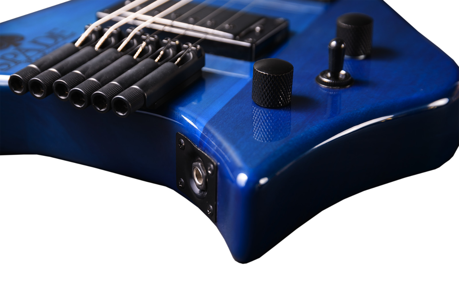 Bootlegger Guitar Spade Headless Gibson Short Scale 24.75″ Blue Color with Case