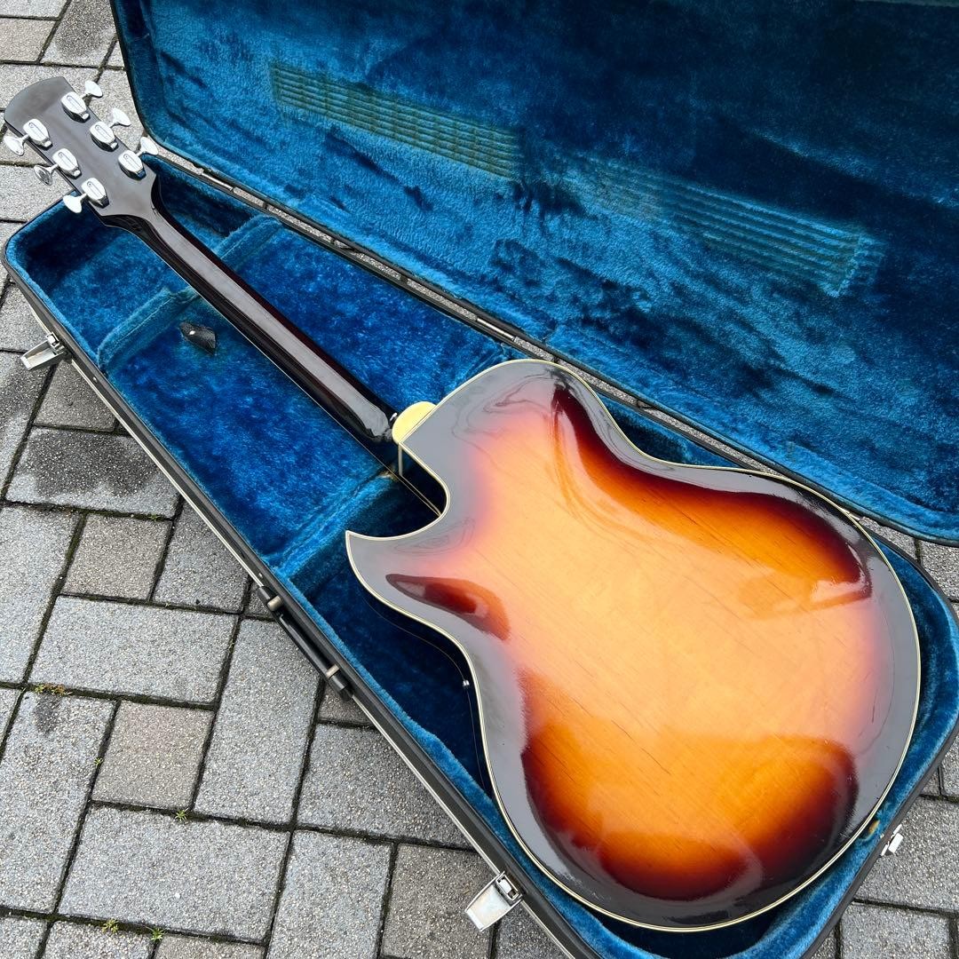 YAMAHA AE-11 Hollow Body Sunburst Electric Guitar Used Shipping From Japan