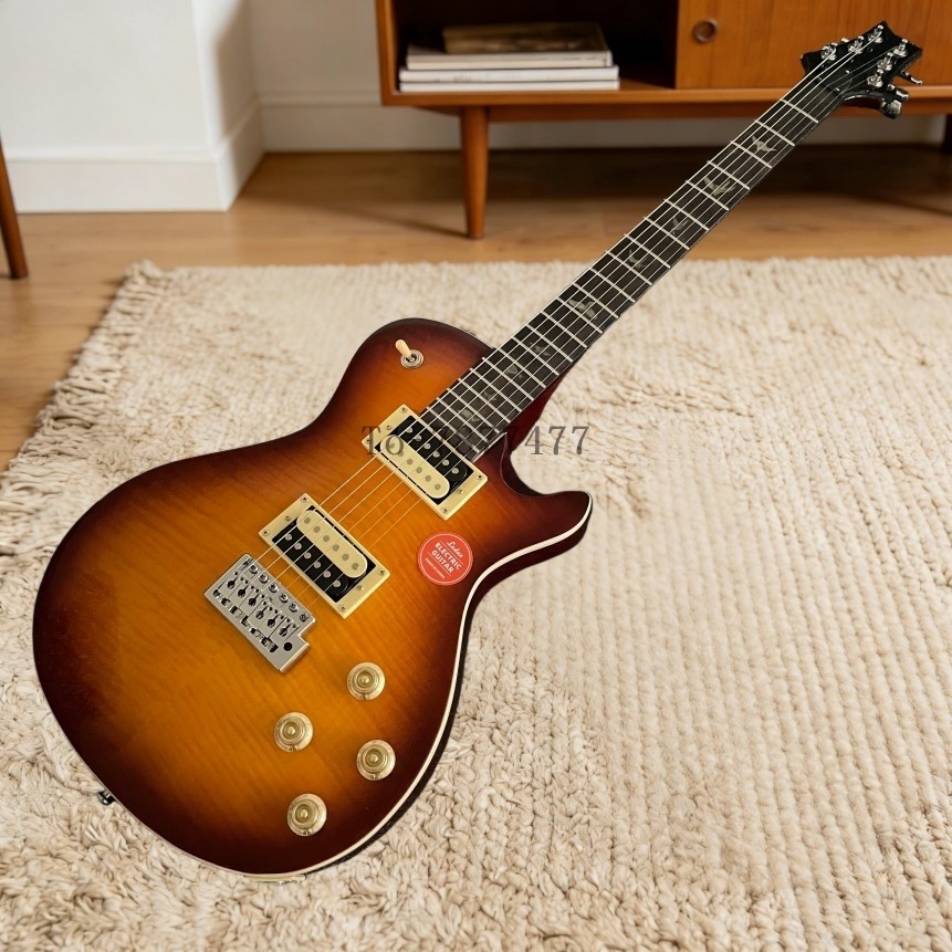 Tobacco Burst Flamed Maple Top Electric Guitar 2H Pickups Bird Inlay Tremolo