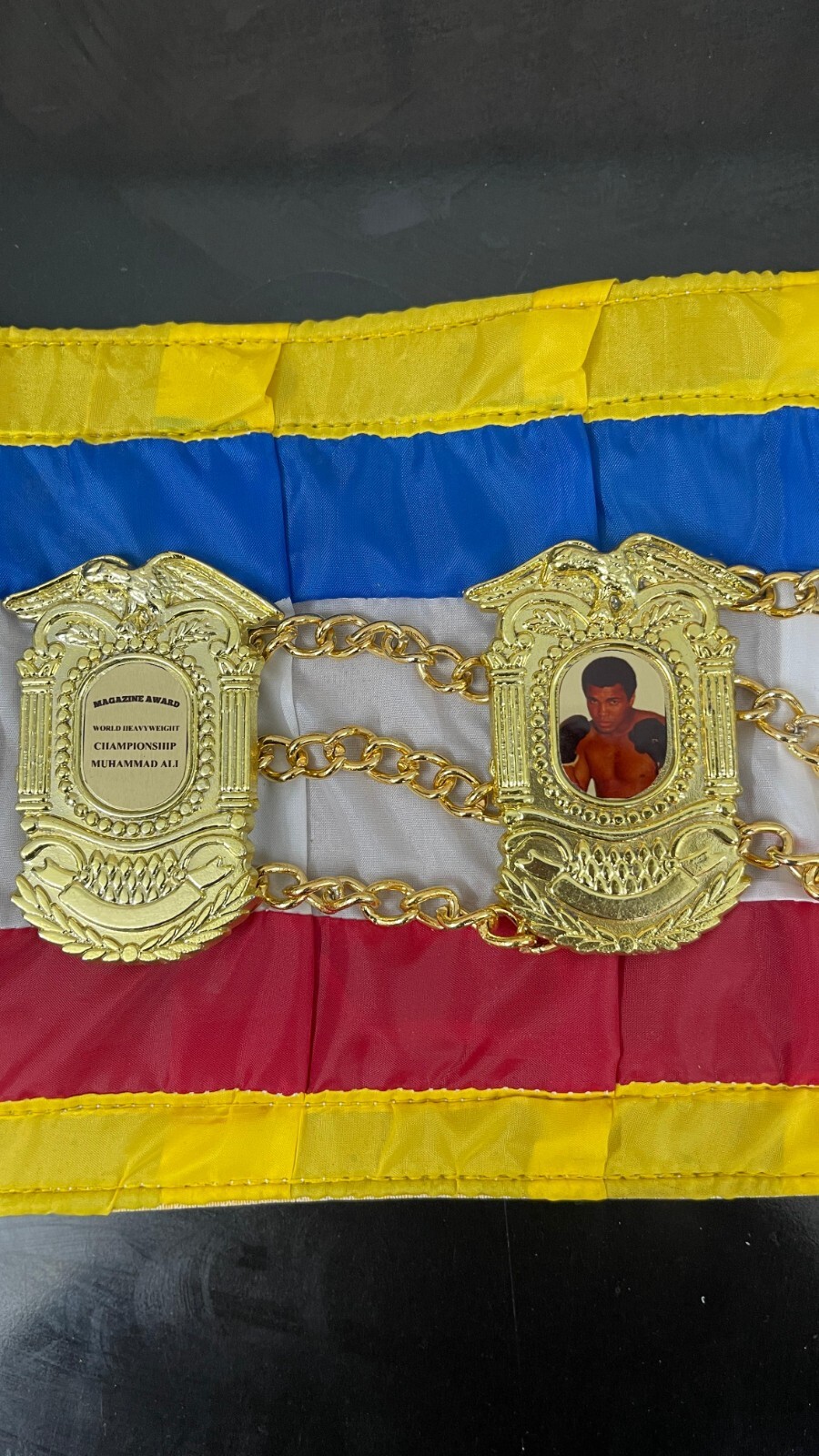 RING MAGAZINE MUHAMMAD ALI BOXING CHAMPIONSHIP BELT ADULT SIZE TITLE