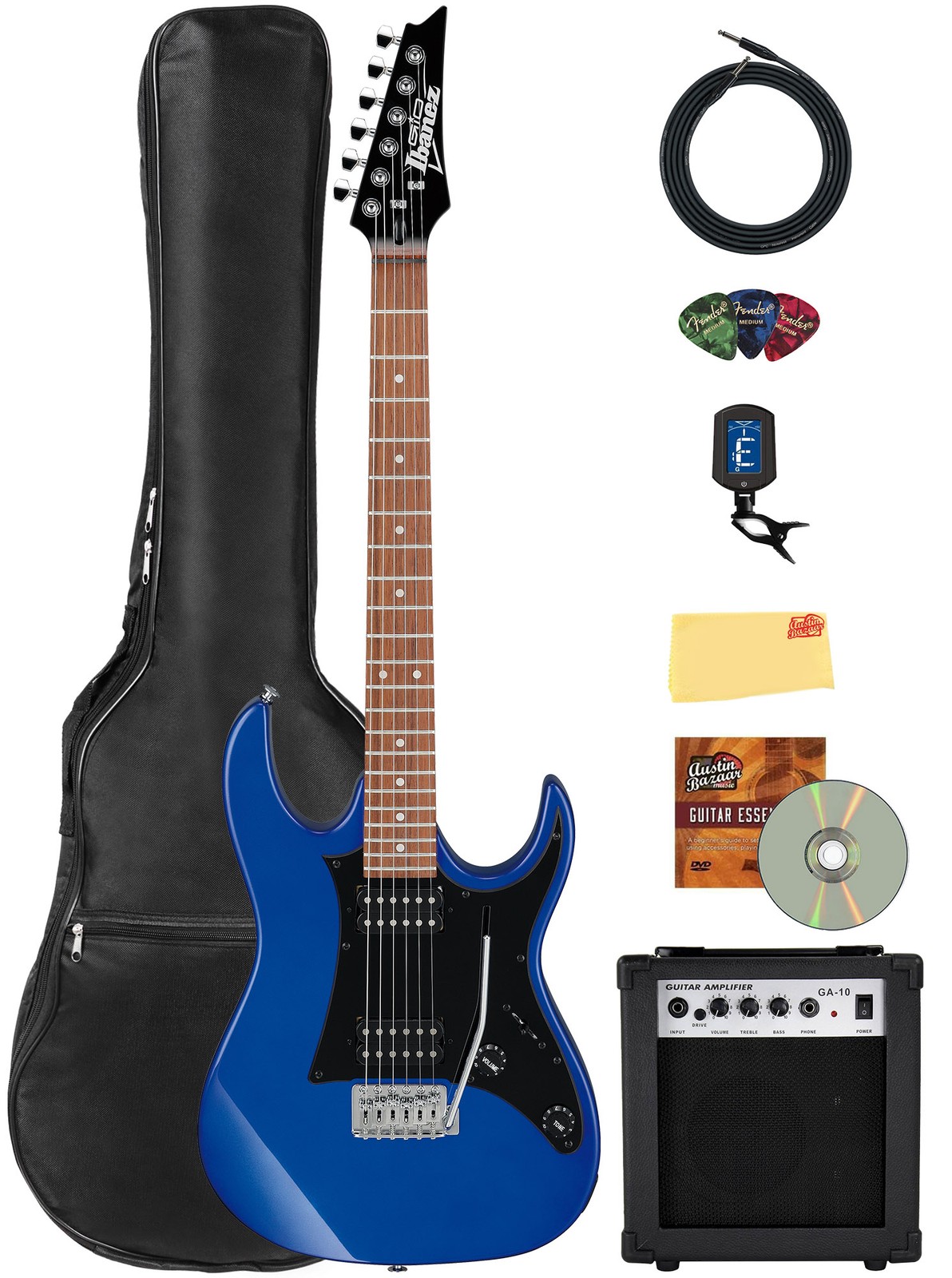 Ibanez GRX20Z RG Gio Electric Guitar – Jewel Blue w/ Amplifier