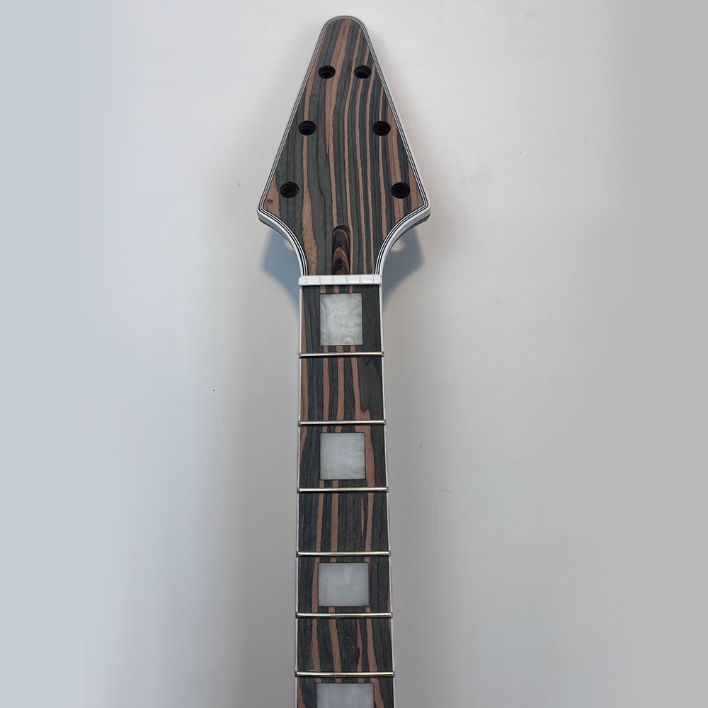 DIY Electric Guitar Kits Unfinished Whole Body Zebrawood 628/22 Frets Free Ship