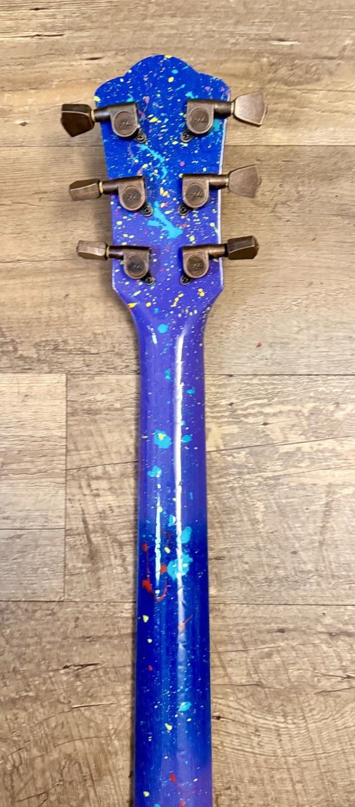 Custom Hand-painted LP Style Guitar – Blue/Purple Splatter Finish