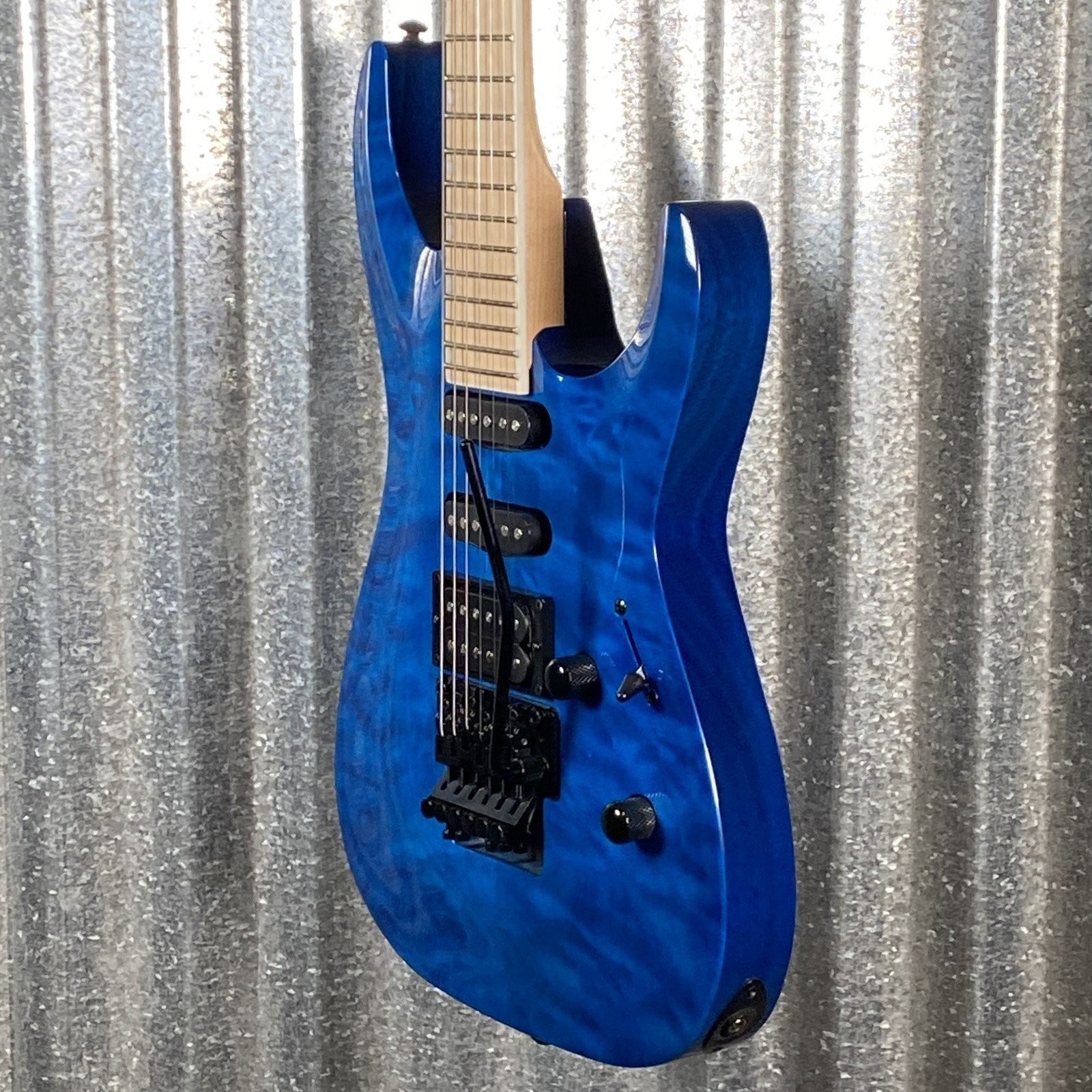 ESP LTD MH-203QM See Thru Blue Quilt Top Guitar MH203QMSTB #0337 Used
