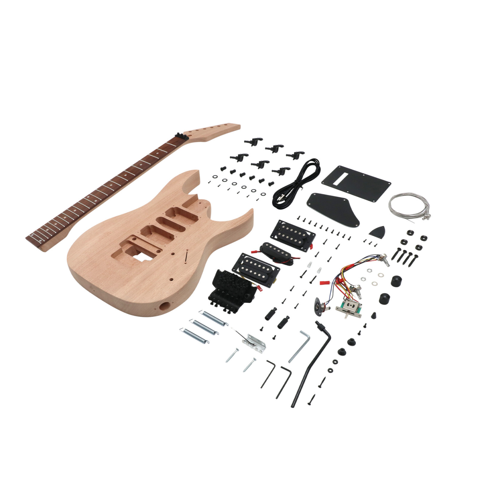 DIY Electric Guitar Kit Beginner Kit 6R Mahogany Body Neck Rosewood Fingerboard