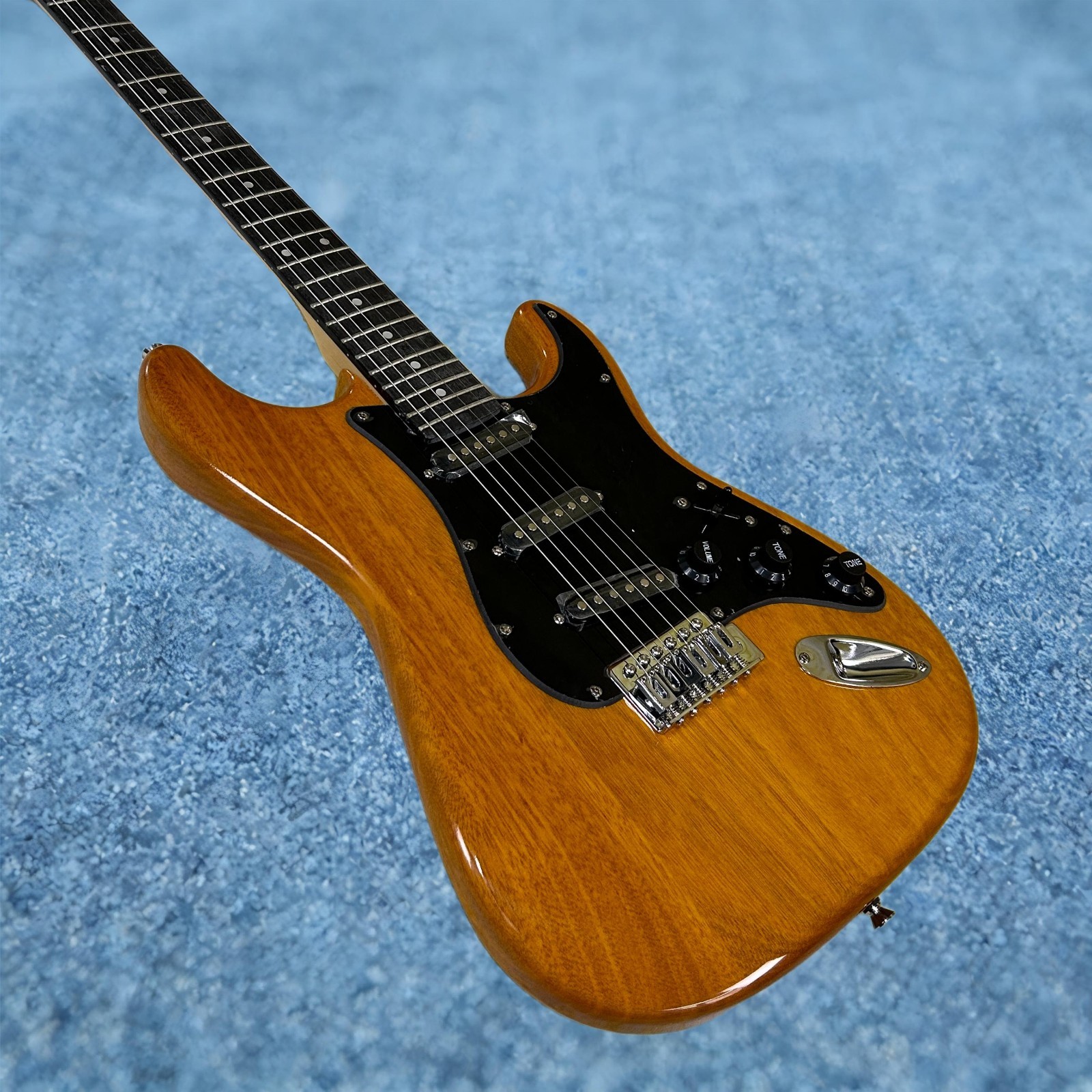 ST Electric Guitar Transparent Yellow Color Mahogany Body Black Pickguard