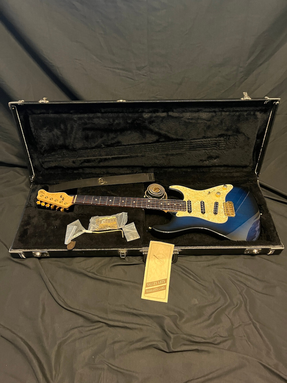 1996 Valley Arts Custom Pro USA Guitar in Transparent Blue W/OHSC
