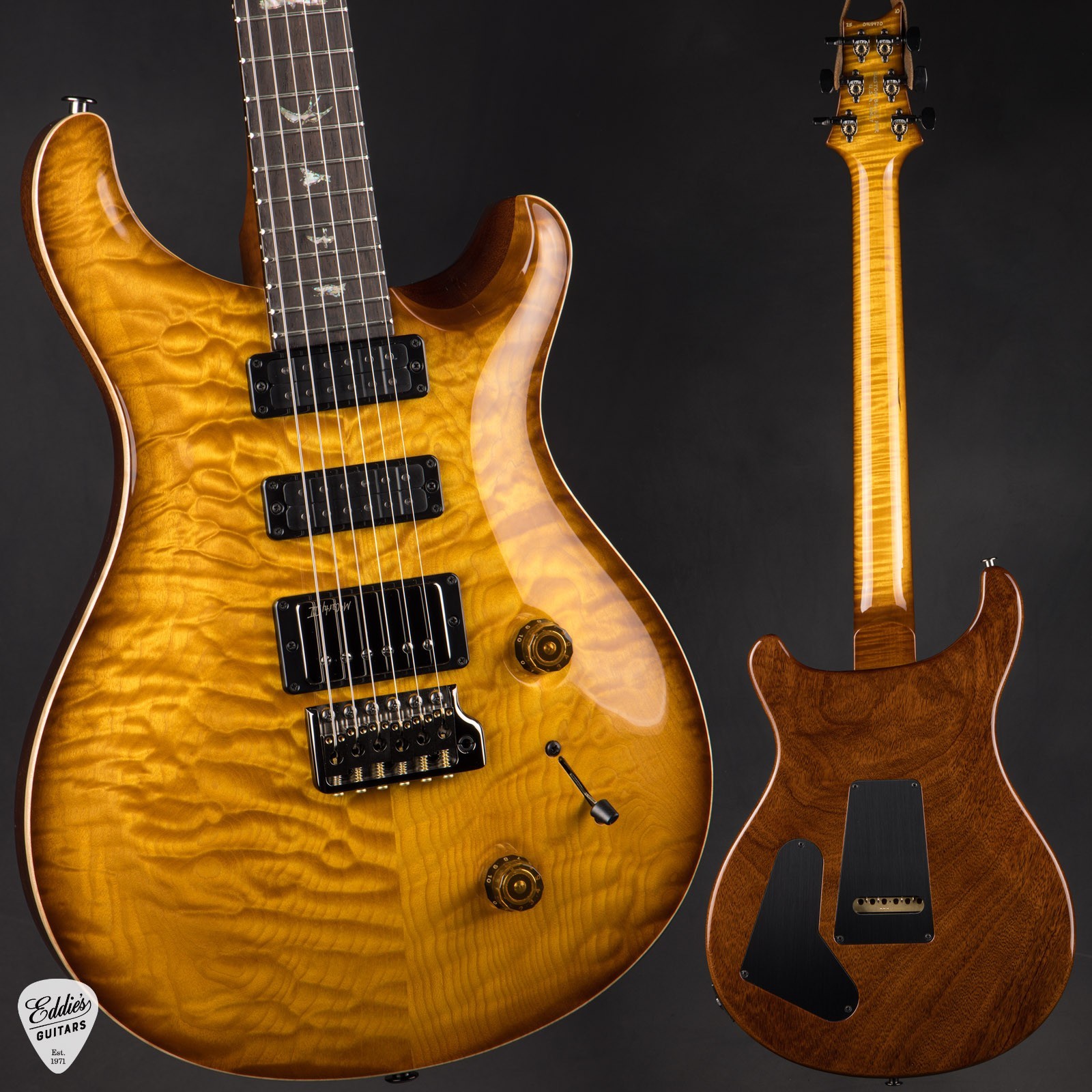 PRS Eddie’s Guitars Wood Library Studio Quilt Top/Brazilian FB – McCarty Tobacco