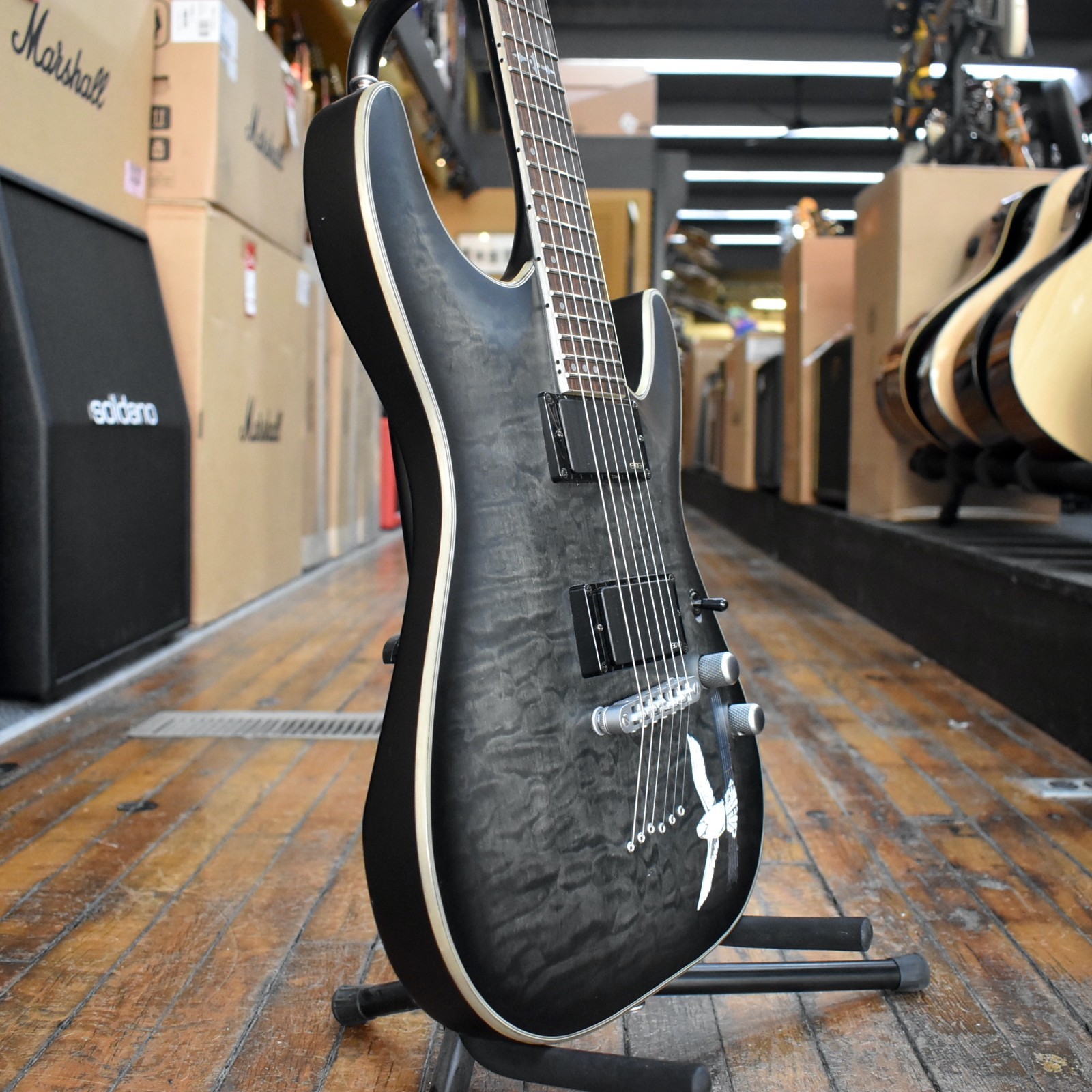 Schecter Korea C-1 Platinum Electric Guitar 2016 Translucent Black