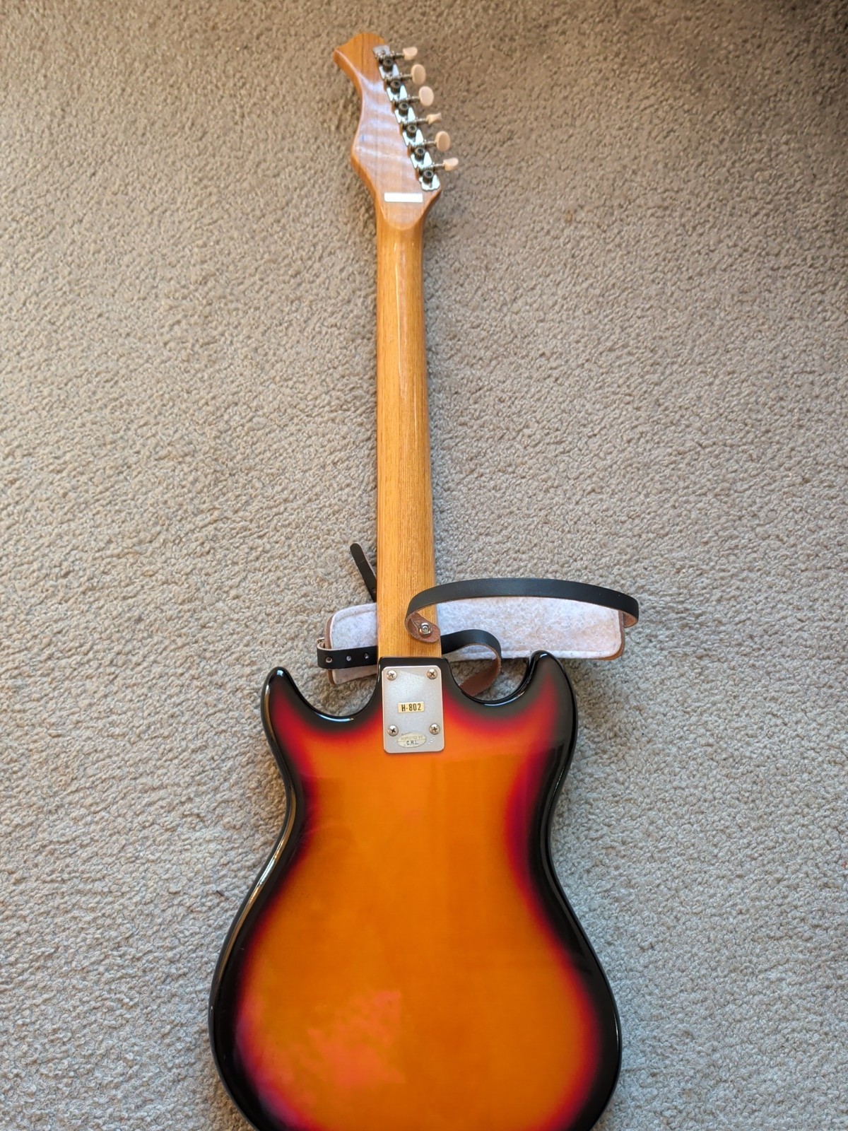 Vintage 70’s Harmony H802 Electric Guitar Rockstar W/ Strap And Carry Bag