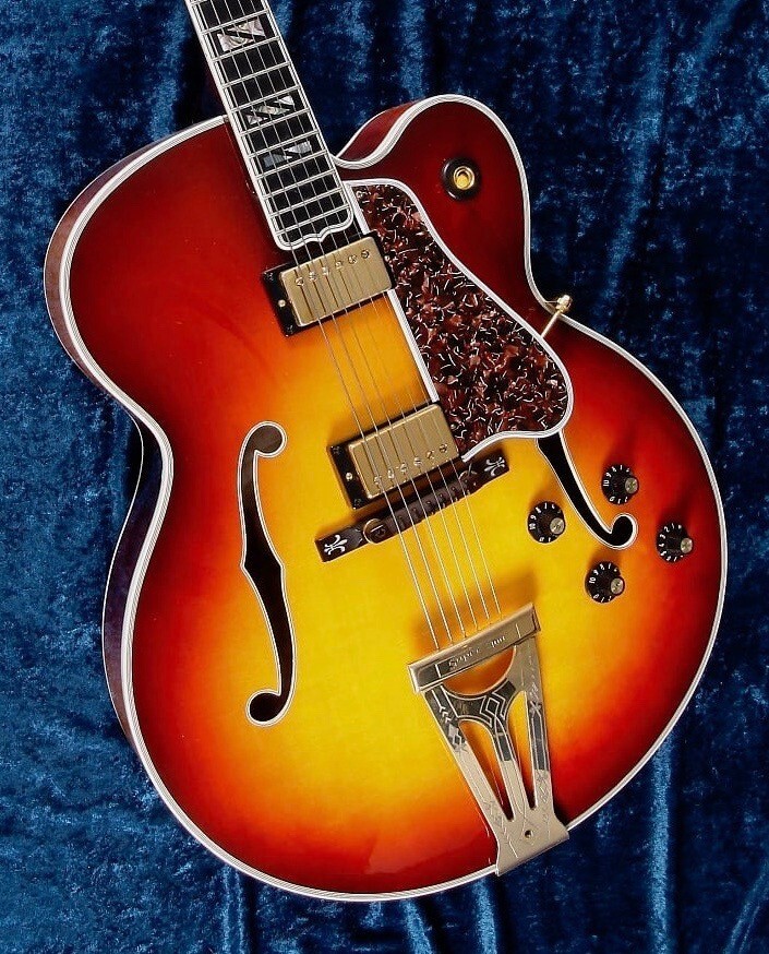 Gibson Super 400 custom one of a kind solid quilt back Bourbon burst