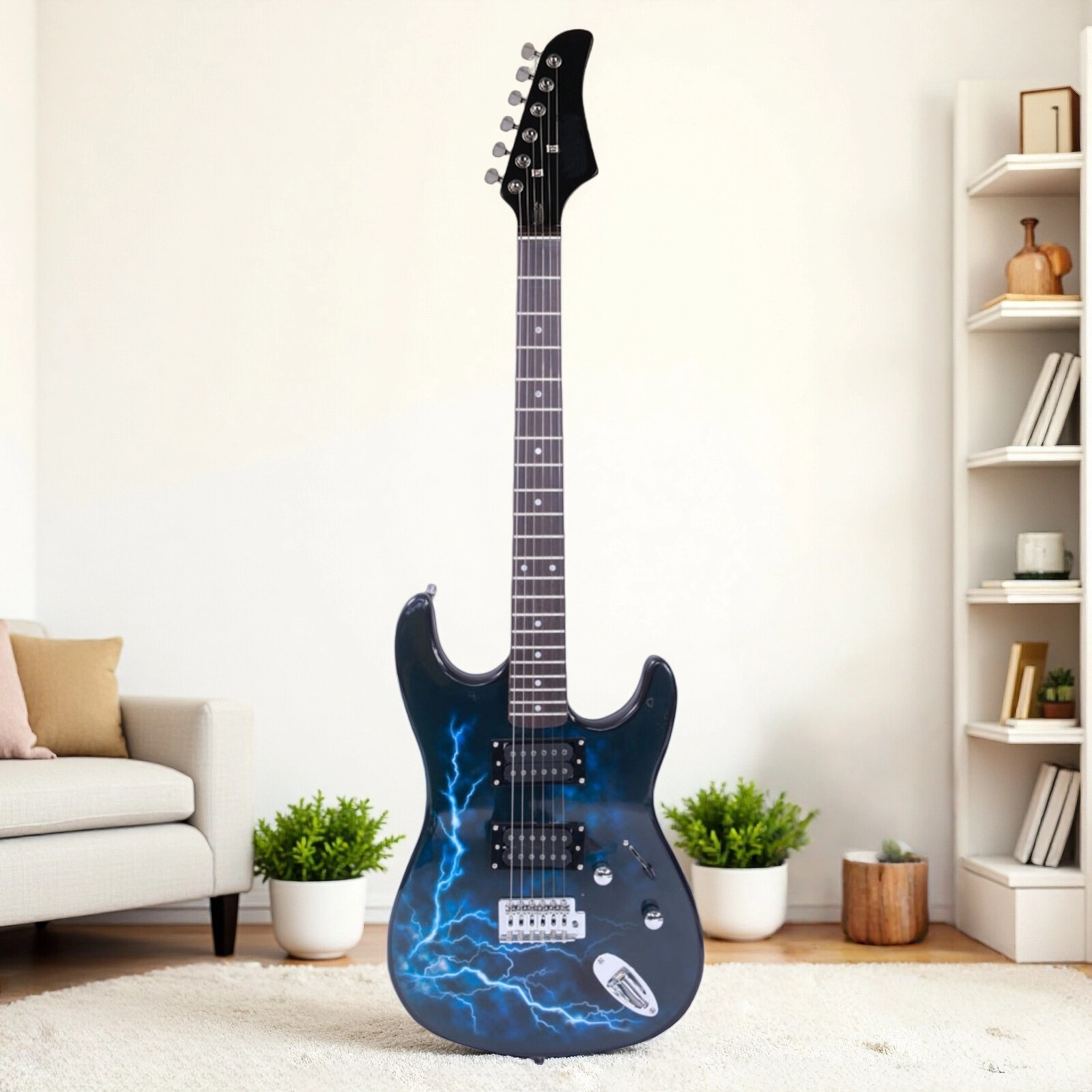 ST Electric Guitar Set – Basswood, HH Pickups, Lightning & Rosewood ​Fretboard